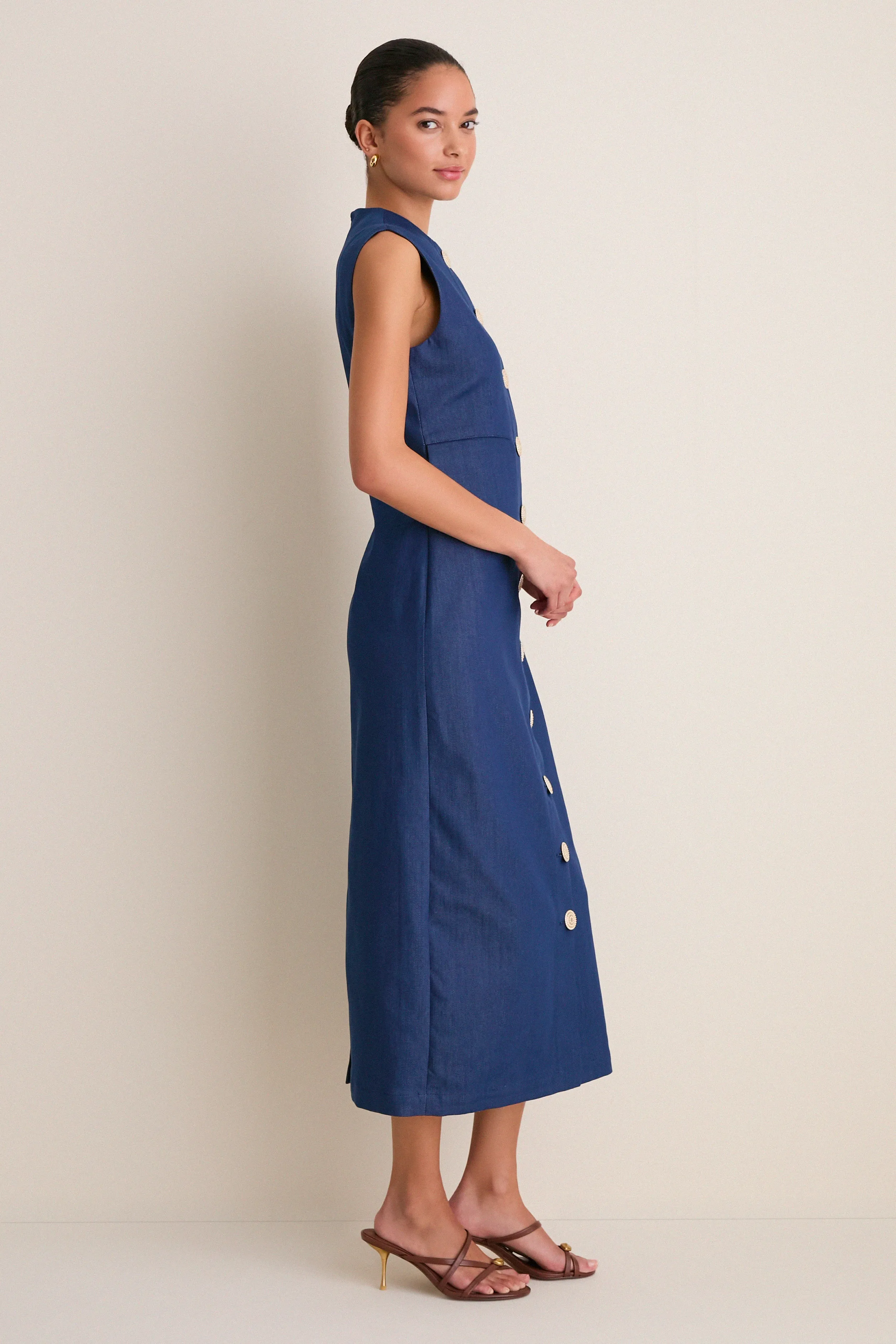 Blue Laetitia Denim Dress sold by Tuckernuck product image thumbnail 4