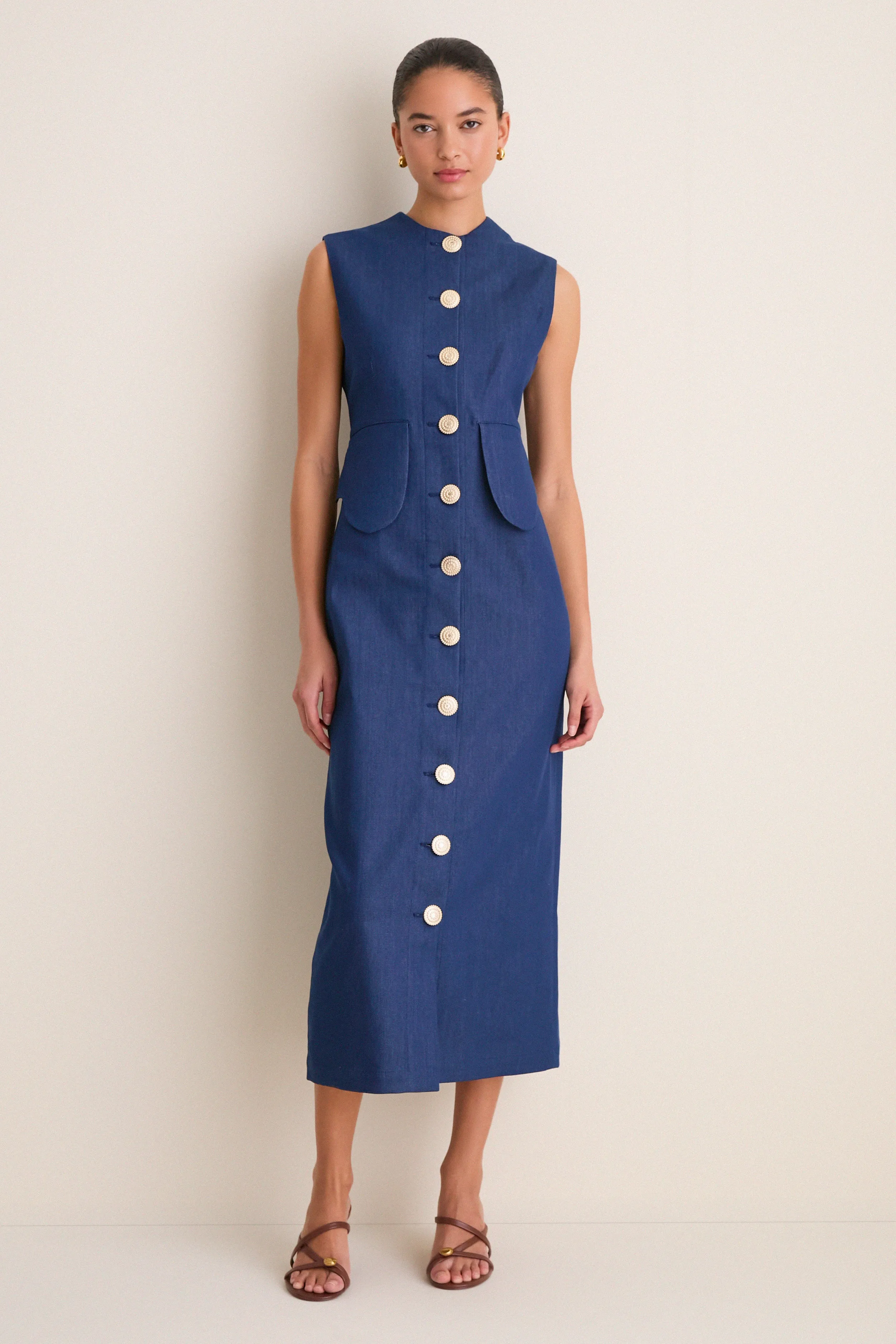 Blue Laetitia Denim Dress sold by Tuckernuck