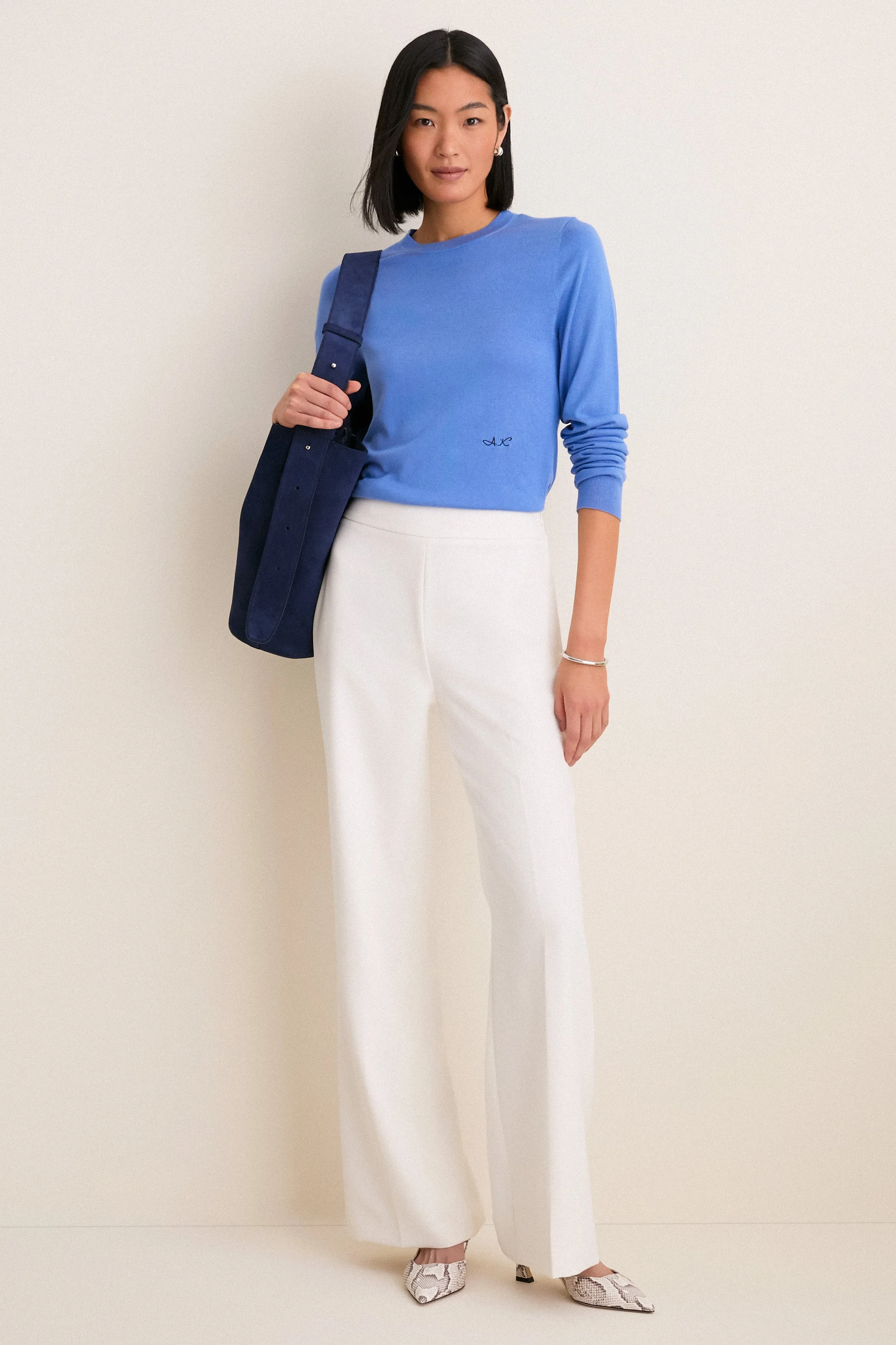 White Crepe Erin Pant sold by Tuckernuck product image thumbnail 2