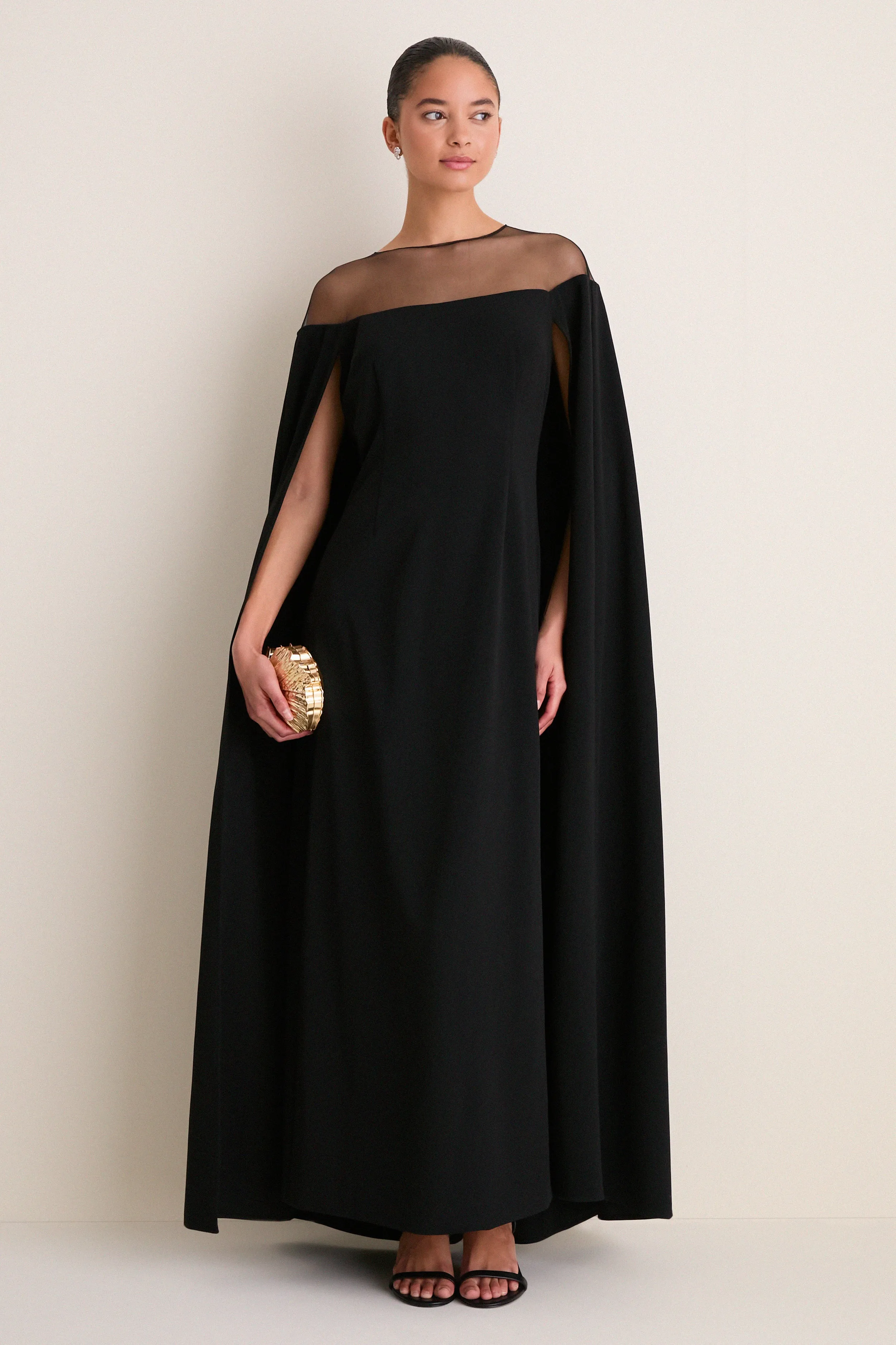 Black Estelle Cape Maxi Dress sold by Tuckernuck product image thumbnail 3