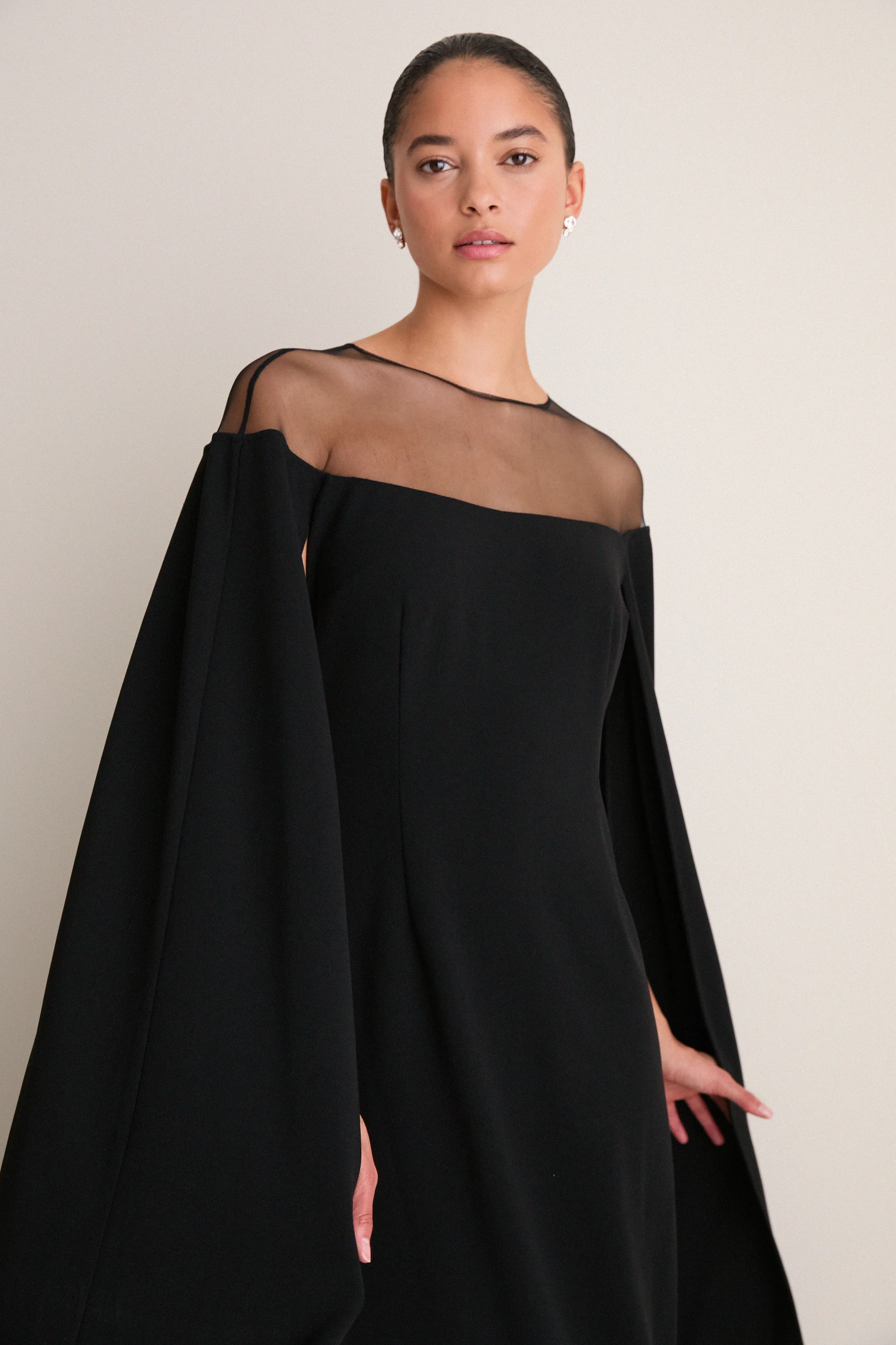 Black Estelle Cape Maxi Dress sold by Tuckernuck product image thumbnail 2