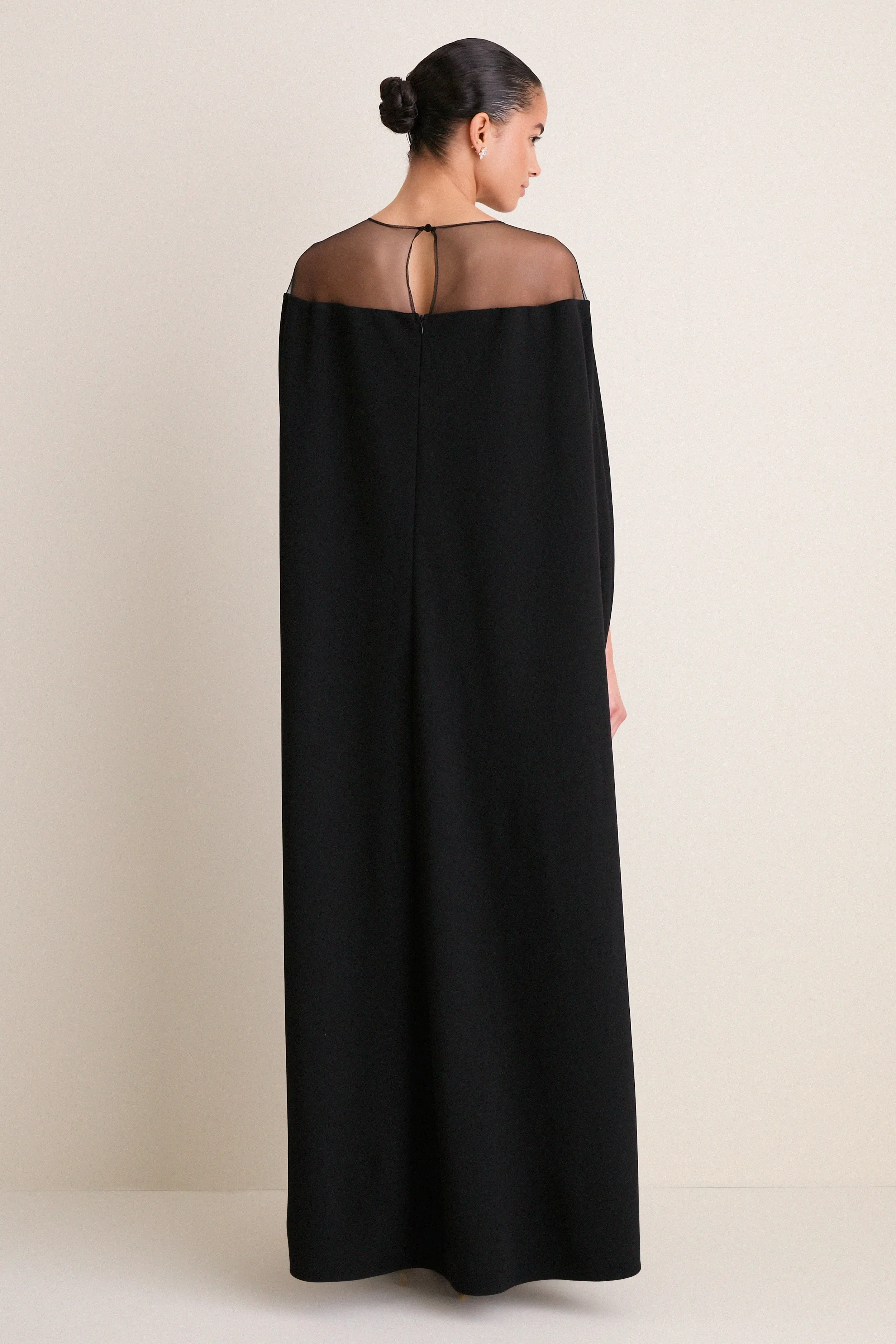 Black Estelle Cape Maxi Dress sold by Tuckernuck product image thumbnail 5
