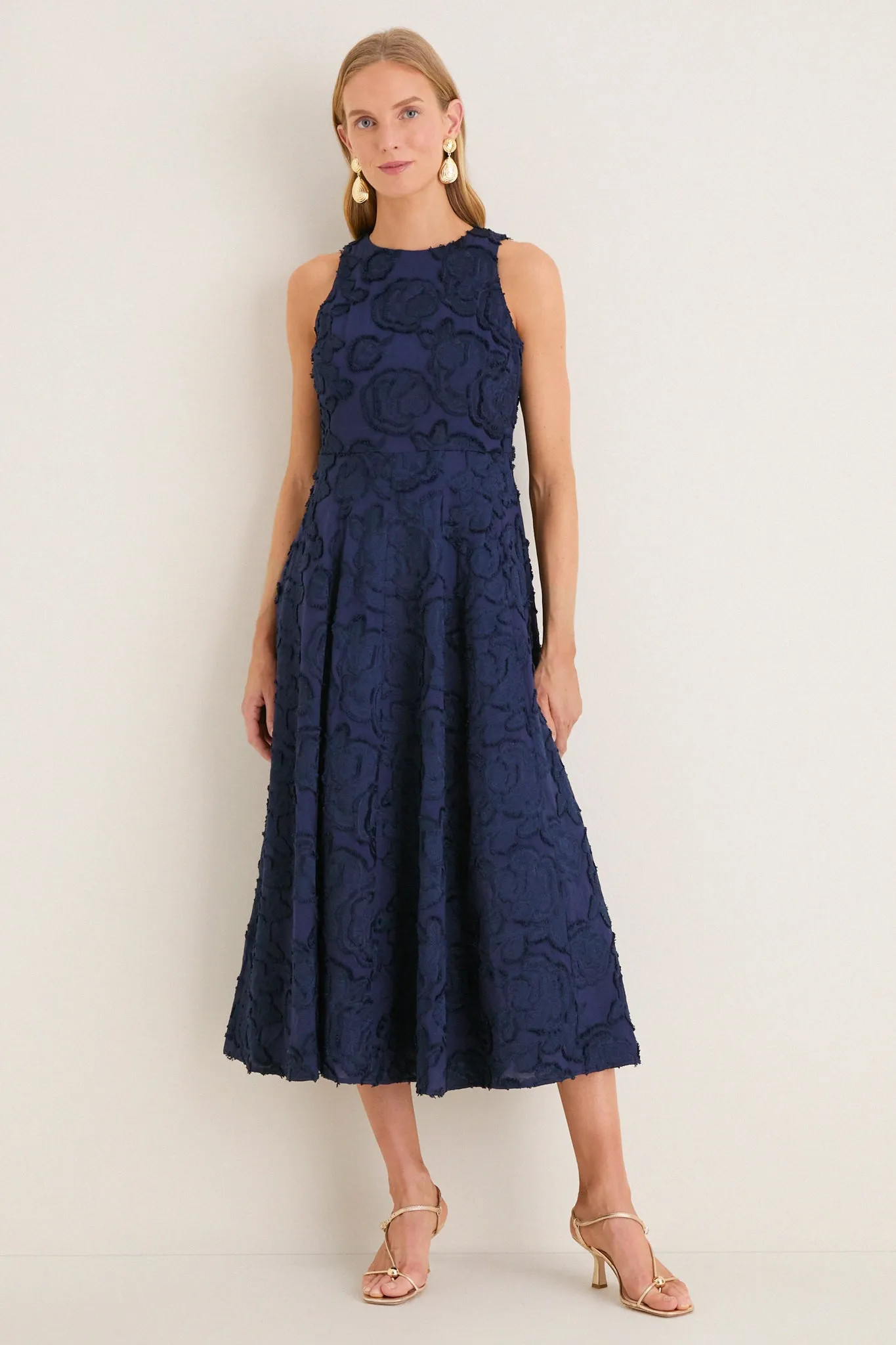 Navy Textured Rose Floral Melina Maxi Dress sold by Tuckernuck