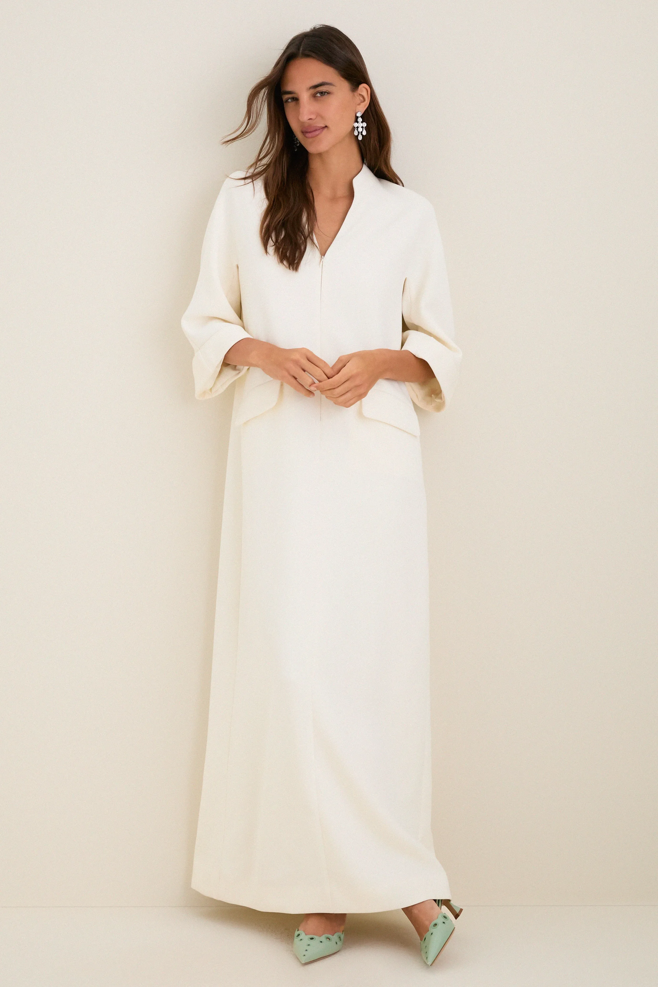 Ivory Crepe Carolina Maxi Dress sold by Tuckernuck