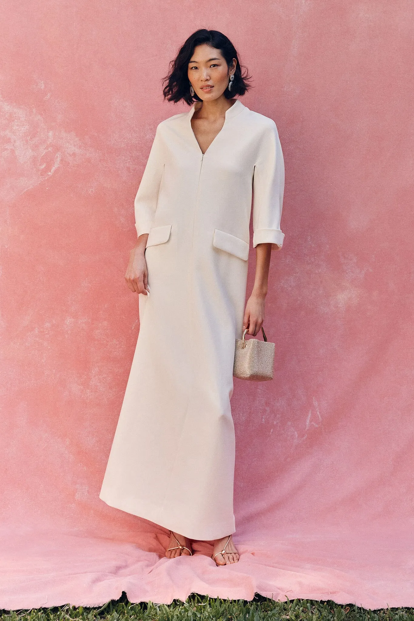 Ivory Crepe Carolina Maxi Dress sold by Tuckernuck product image thumbnail 2