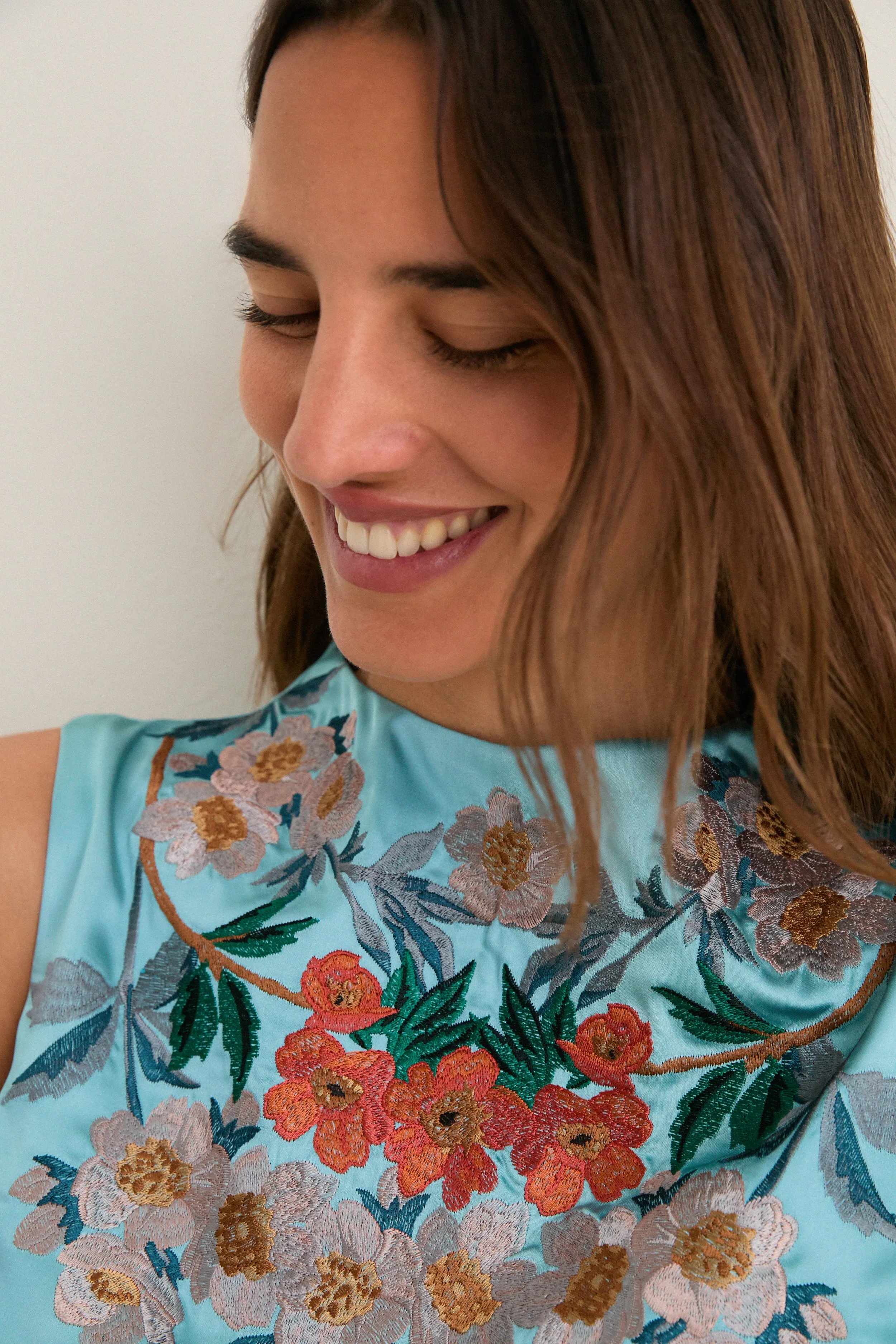 Cameo Blossom Embroidered Duchess Satin Agnes Dress sold by Tuckernuck product image thumbnail 5