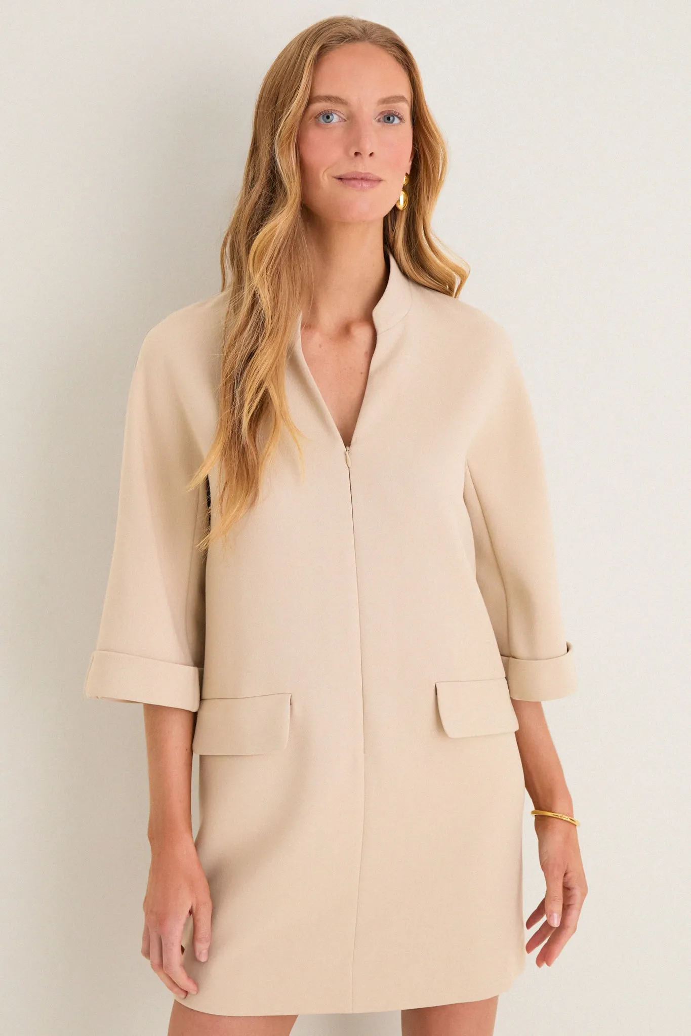 Stone Crepe Carolina Mini Dress sold by Tuckernuck
