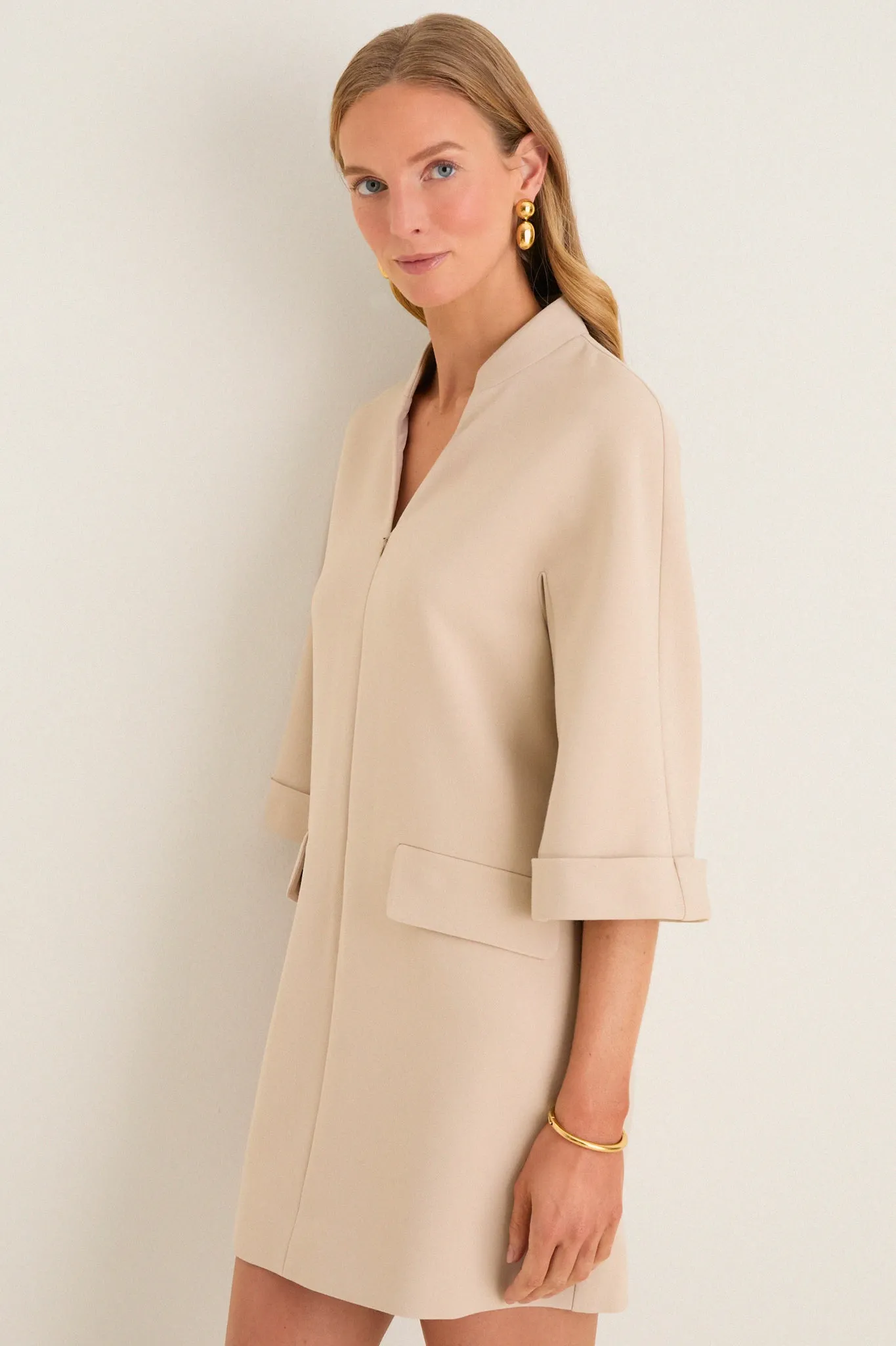 Stone Crepe Carolina Mini Dress sold by Tuckernuck product image thumbnail 3