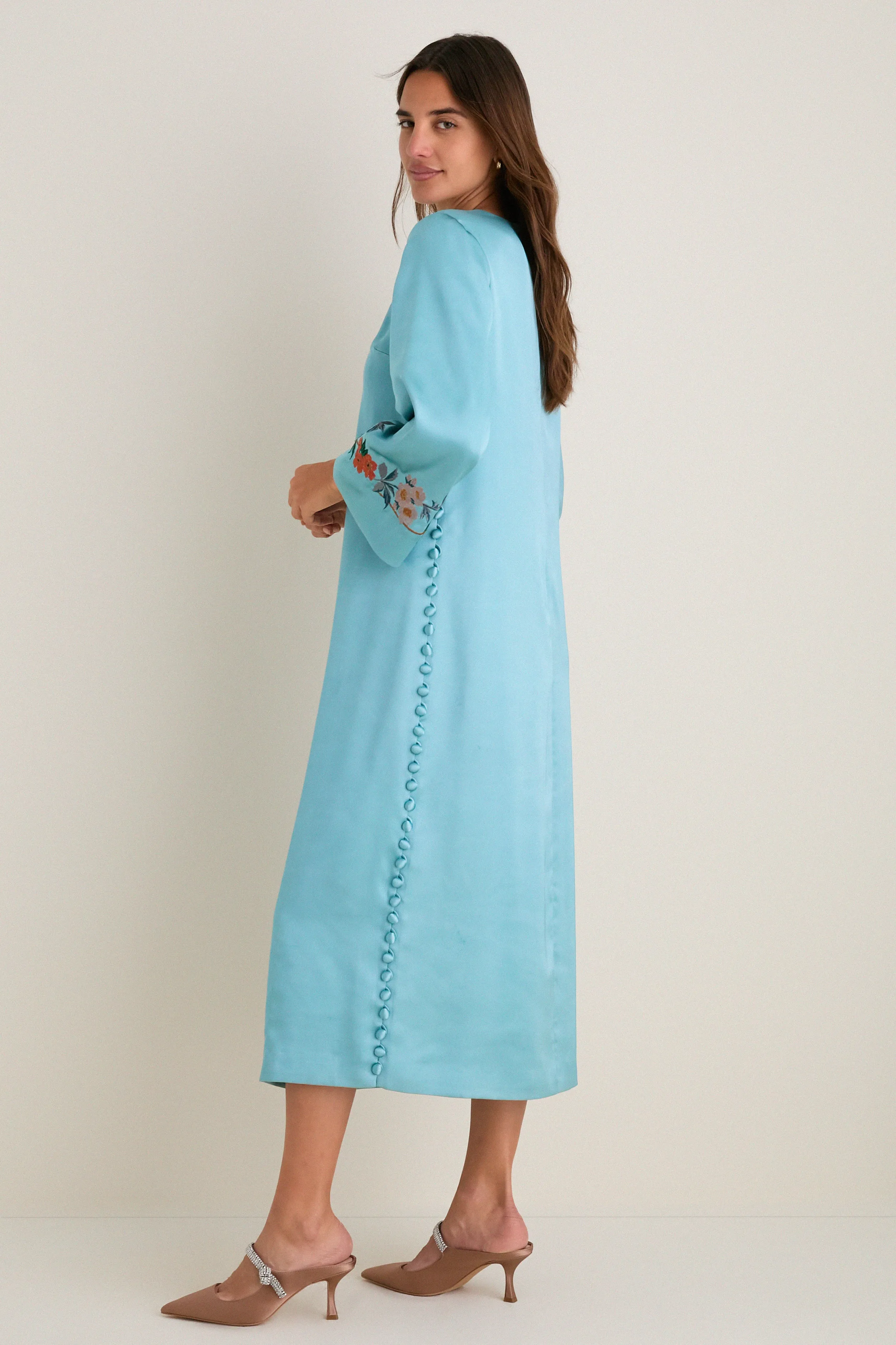 Cameo Blossom Embroidered Duchess Satin Jamie Dress sold by Tuckernuck product image thumbnail 4