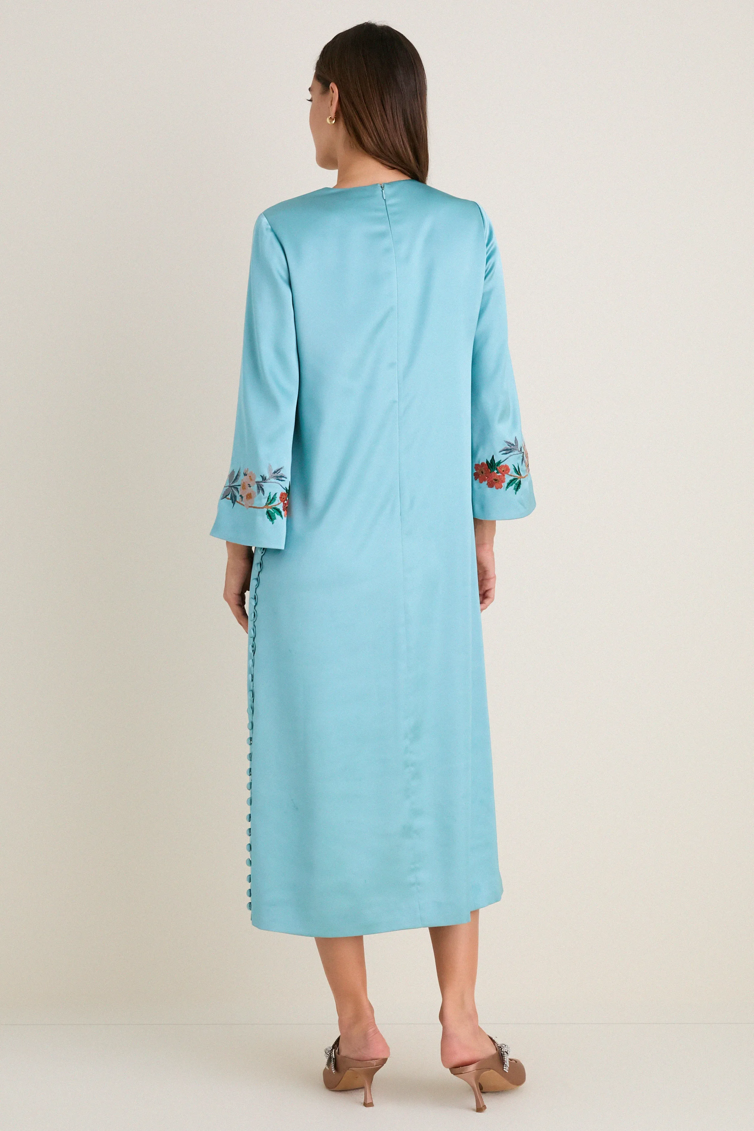 Cameo Blossom Embroidered Duchess Satin Jamie Dress sold by Tuckernuck product image thumbnail 5