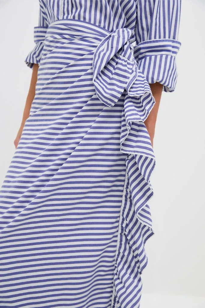 Stripe Blue and white Ruffle Power Pareo sold by Tuckernuck product image thumbnail 5