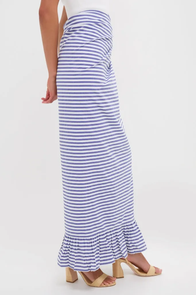 Stripe Blue and white Ruffle Power Pareo sold by Tuckernuck product image thumbnail 3