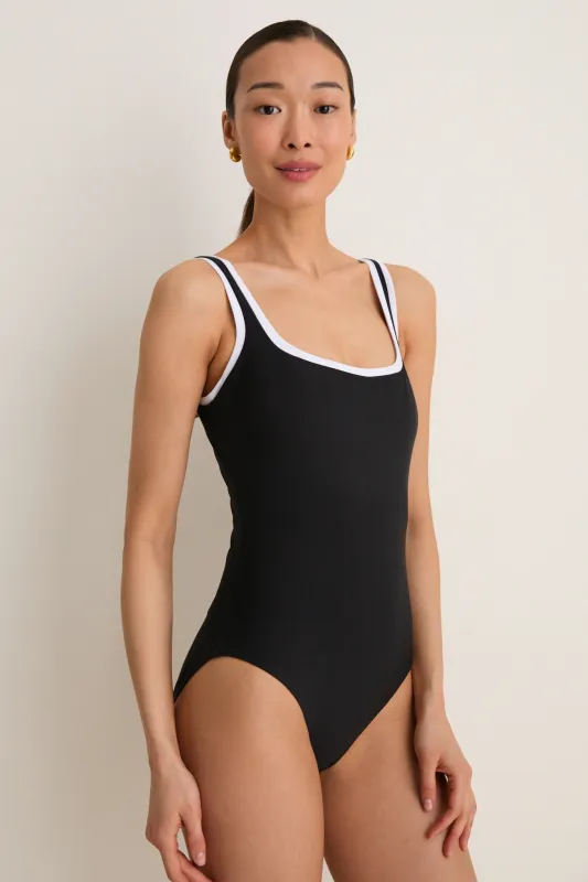 Caviar Dreamsculpt Piped Square Neck One Piece sold by Tuckernuck
