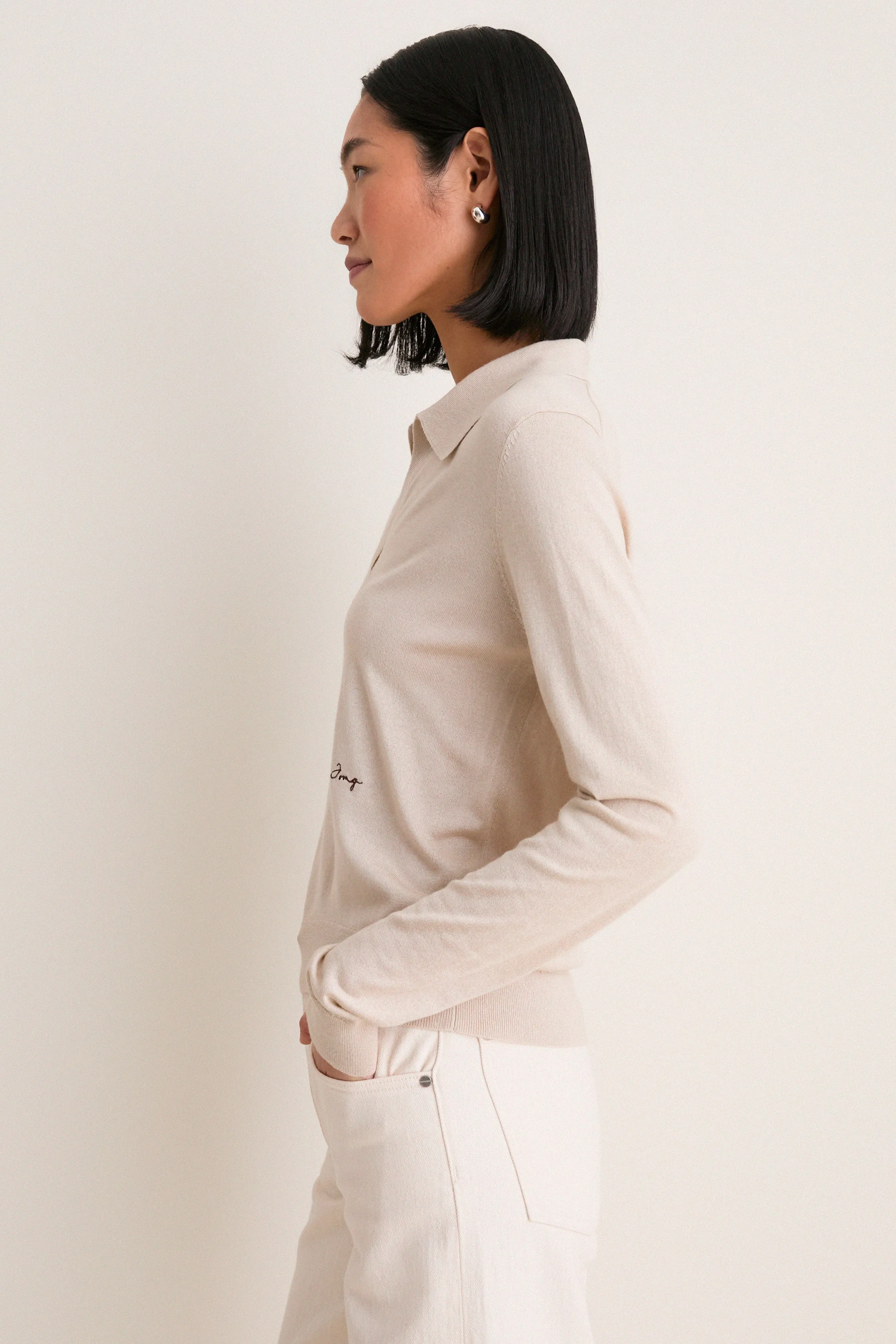 Sandstone Cashmere Silk Theo Polo sold by Tuckernuck product image thumbnail 3