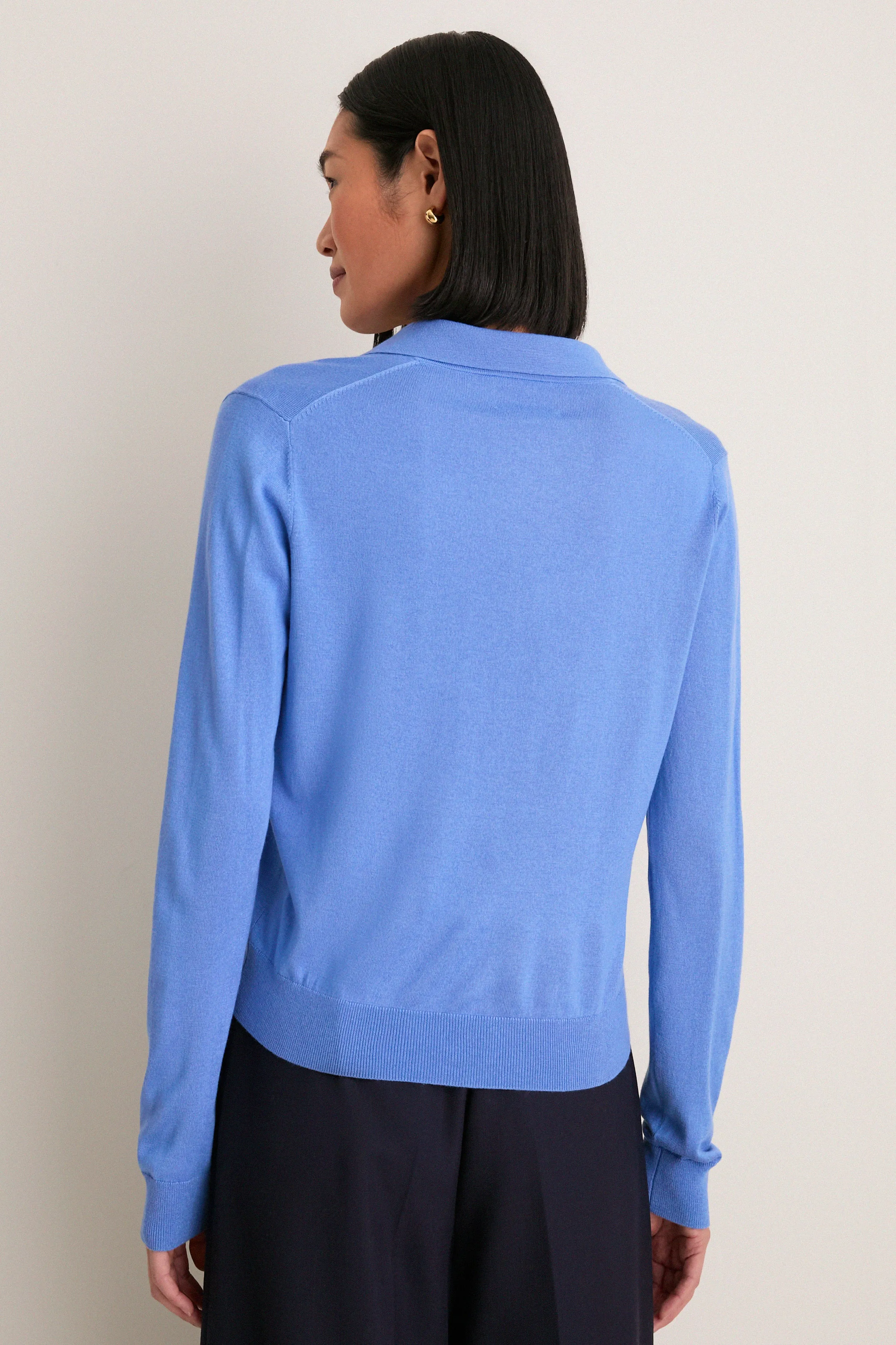 Allure Blue Cashmere Silk Theo Polo sold by Tuckernuck product image thumbnail 4