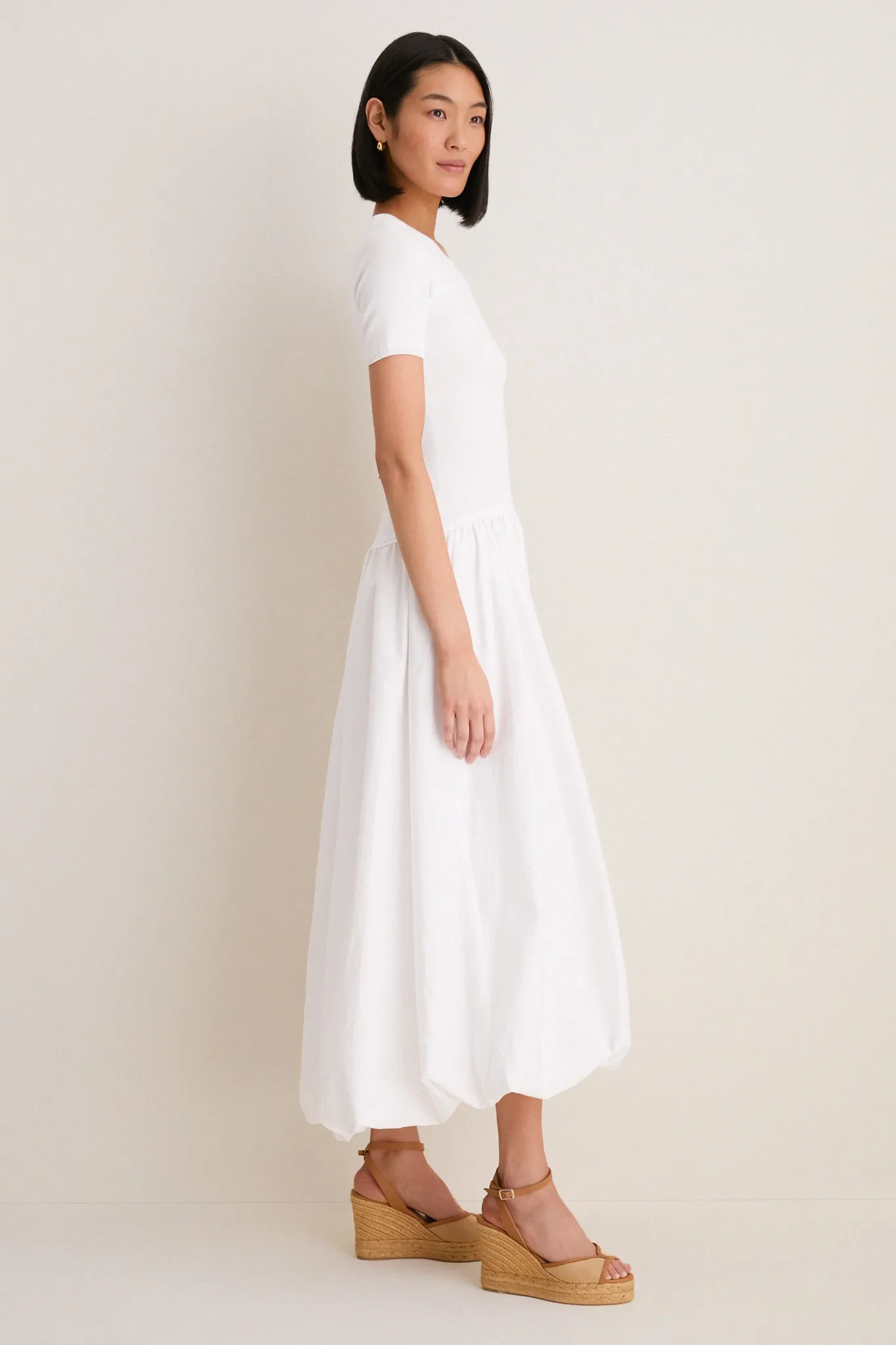 White Bubble Skirt Midi Dress sold by Tuckernuck product image thumbnail 3