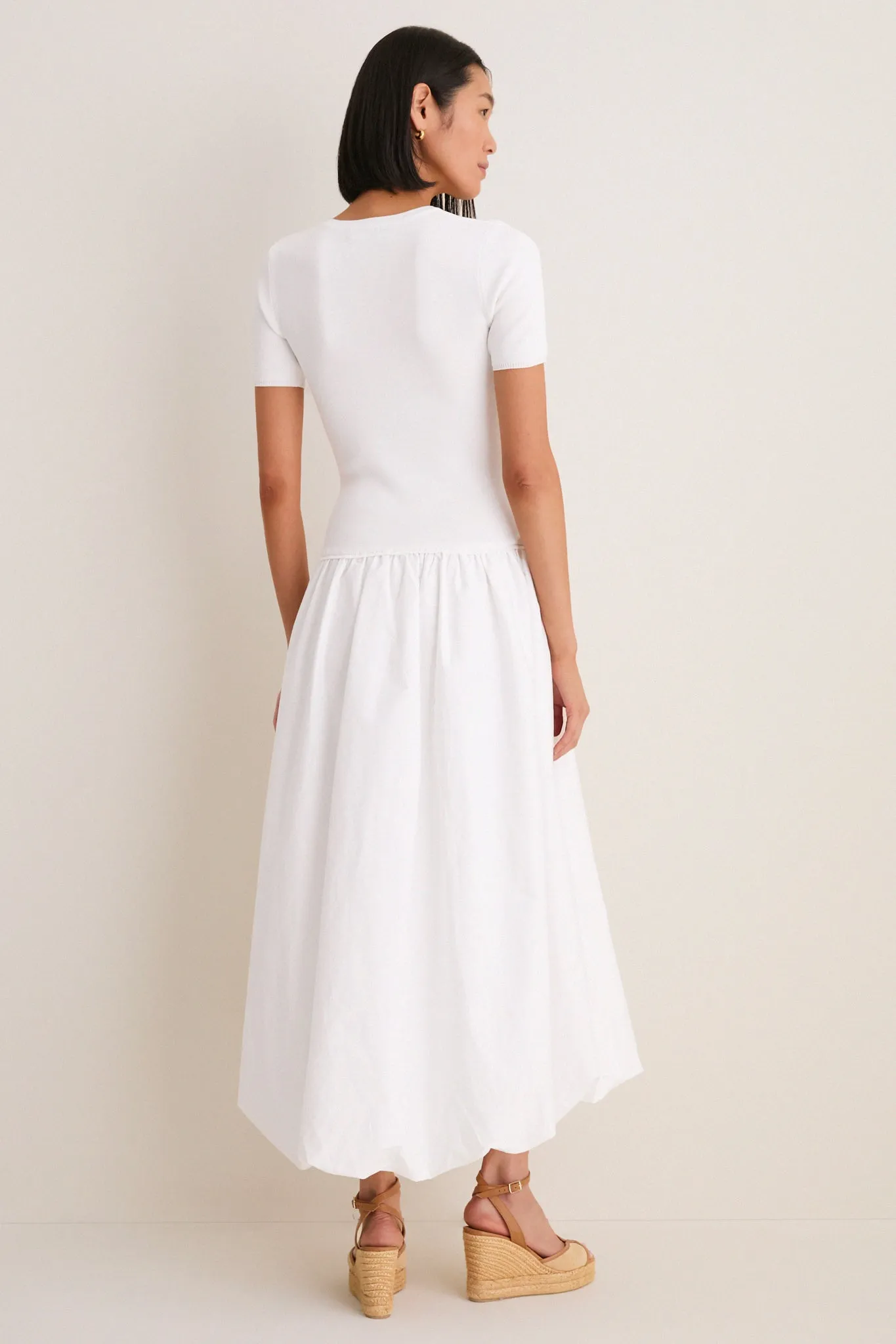 White Bubble Skirt Midi Dress sold by Tuckernuck product image thumbnail 4