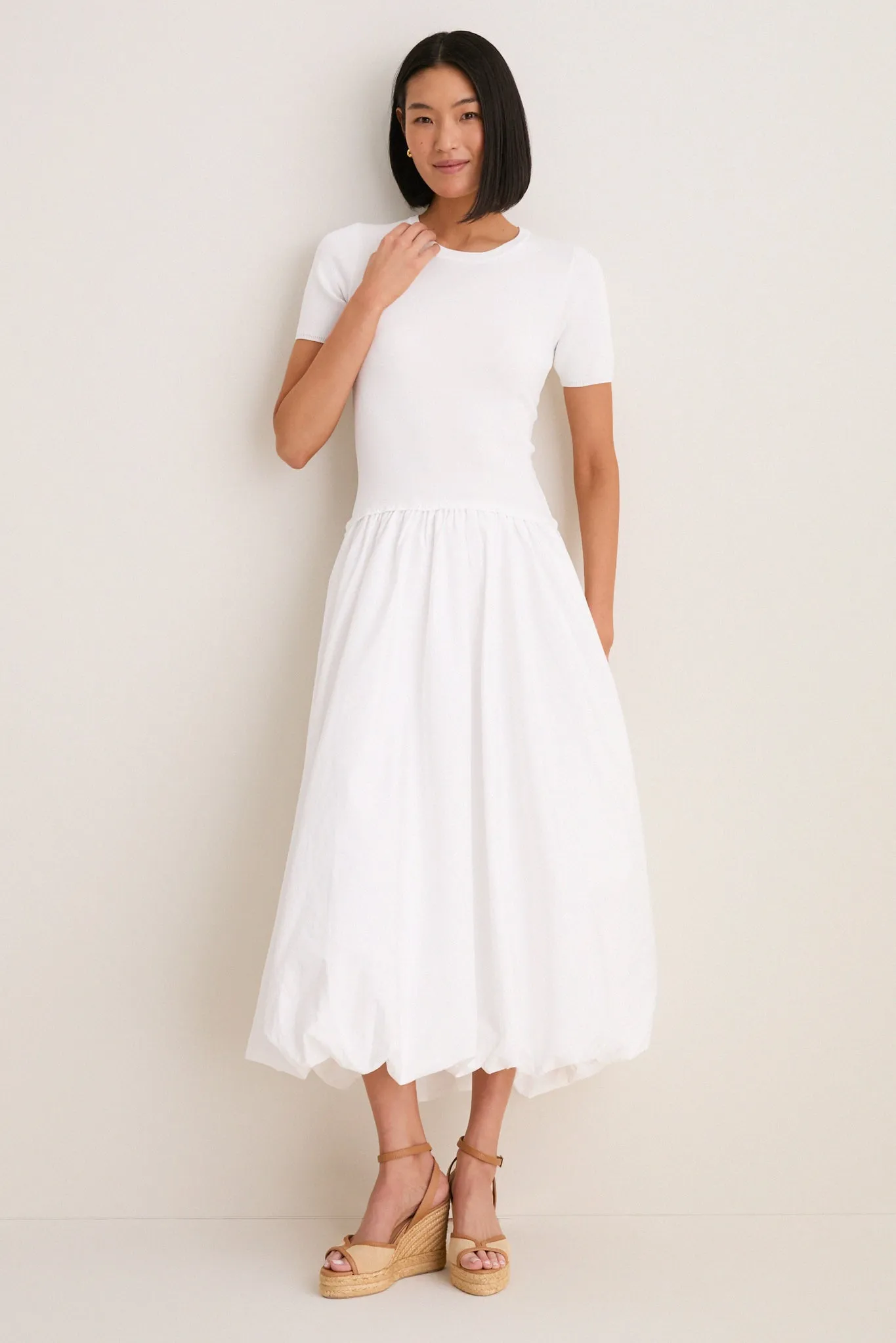 White Bubble Skirt Midi Dress sold by Tuckernuck