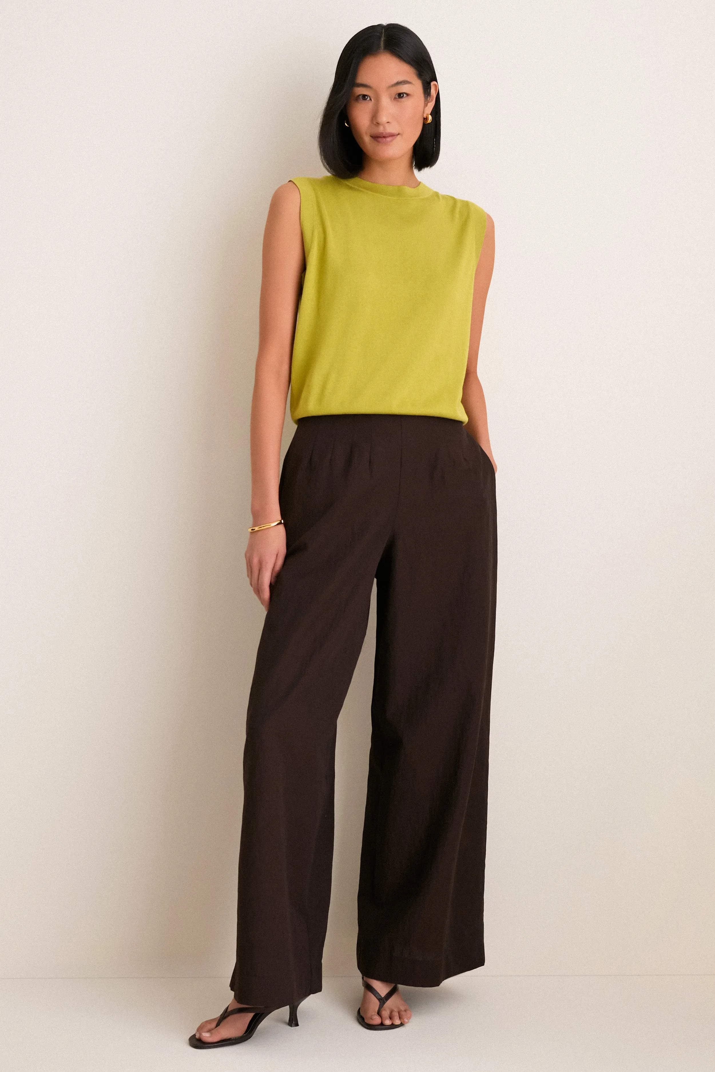 Pear Cashmere Silk Sleeveless Ava Shell sold by Tuckernuck product image thumbnail 4