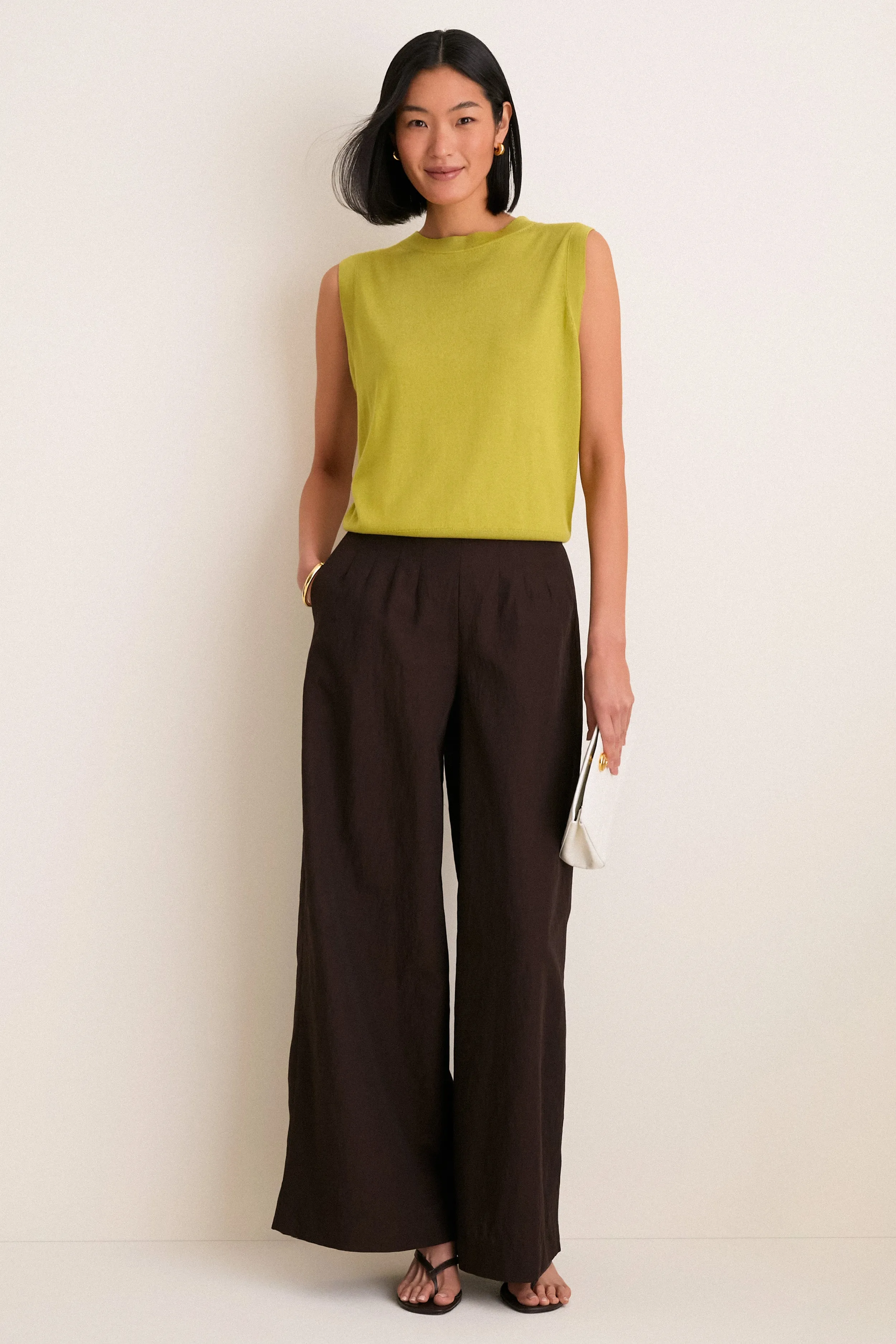 Pear Cashmere Silk Sleeveless Ava Shell sold by Tuckernuck product image thumbnail 2