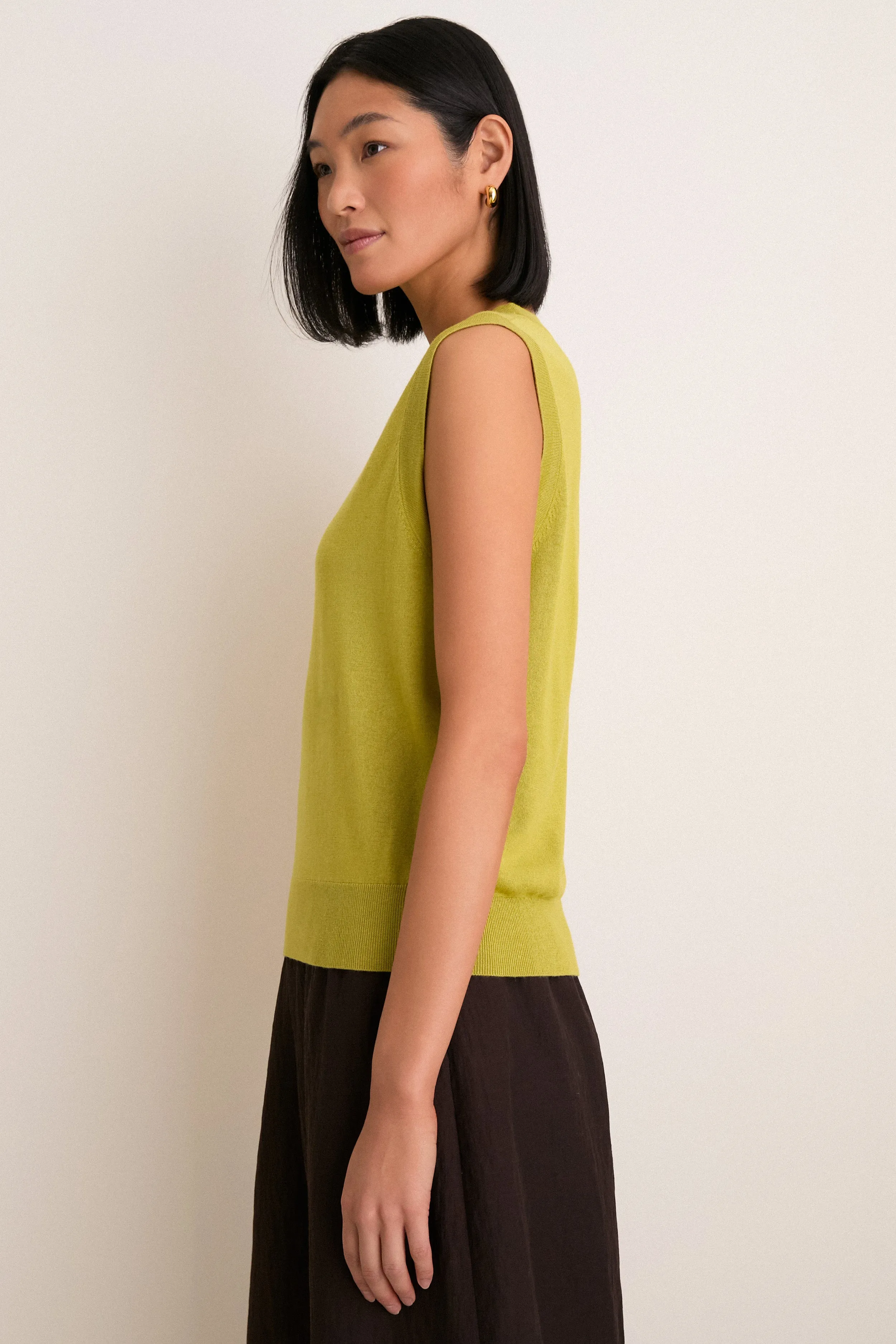 Pear Cashmere Silk Sleeveless Ava Shell sold by Tuckernuck product image thumbnail 3