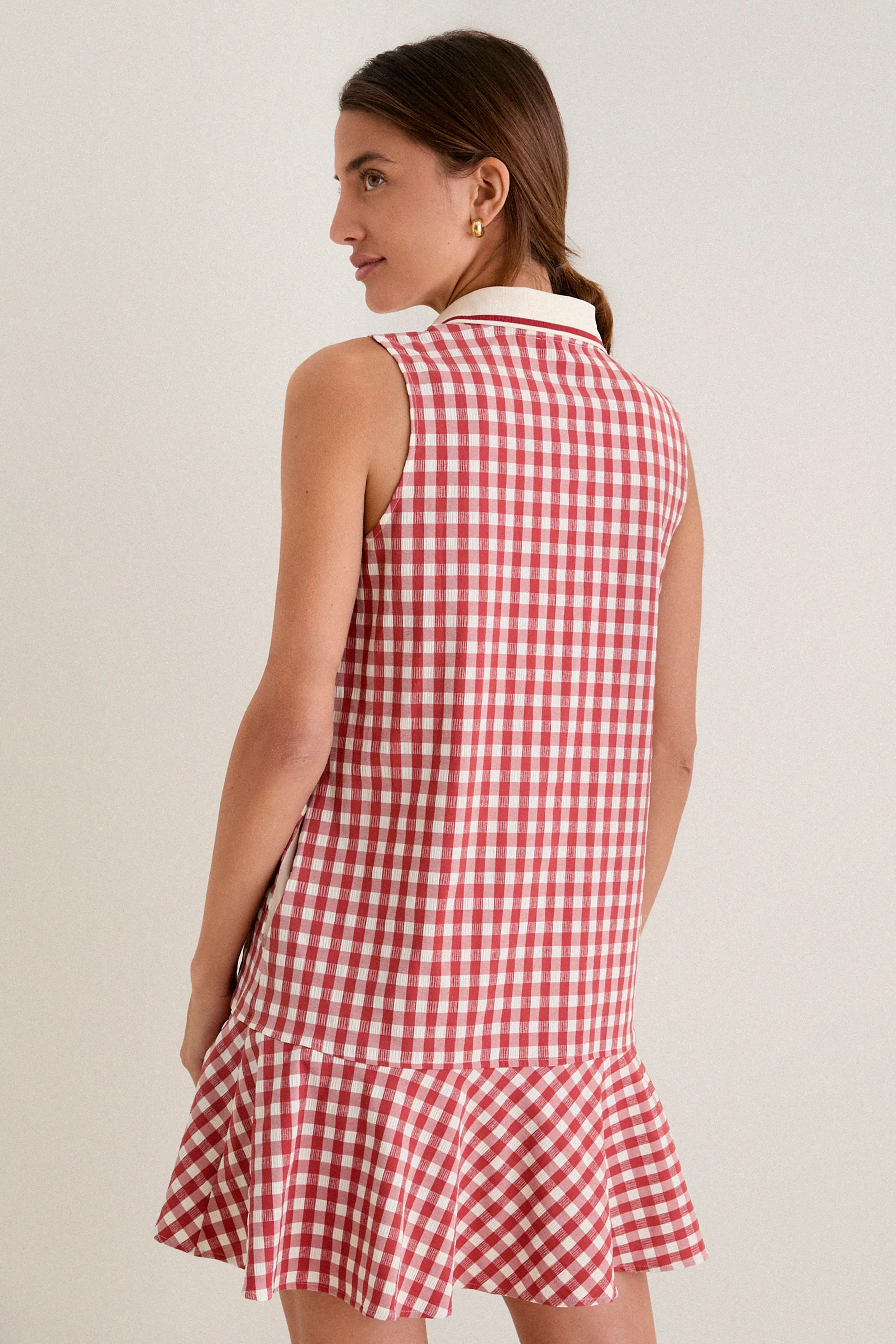 Clay Gingham Sleeveless Performance Seersucker May Golf Dress sold by Tuckernuck product image thumbnail 4