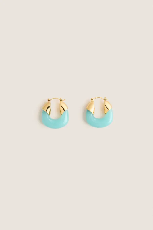 Tuckernuck x Lizzie Fortunato Amazonite Mini Organic Hoops sold by Tuckernuck