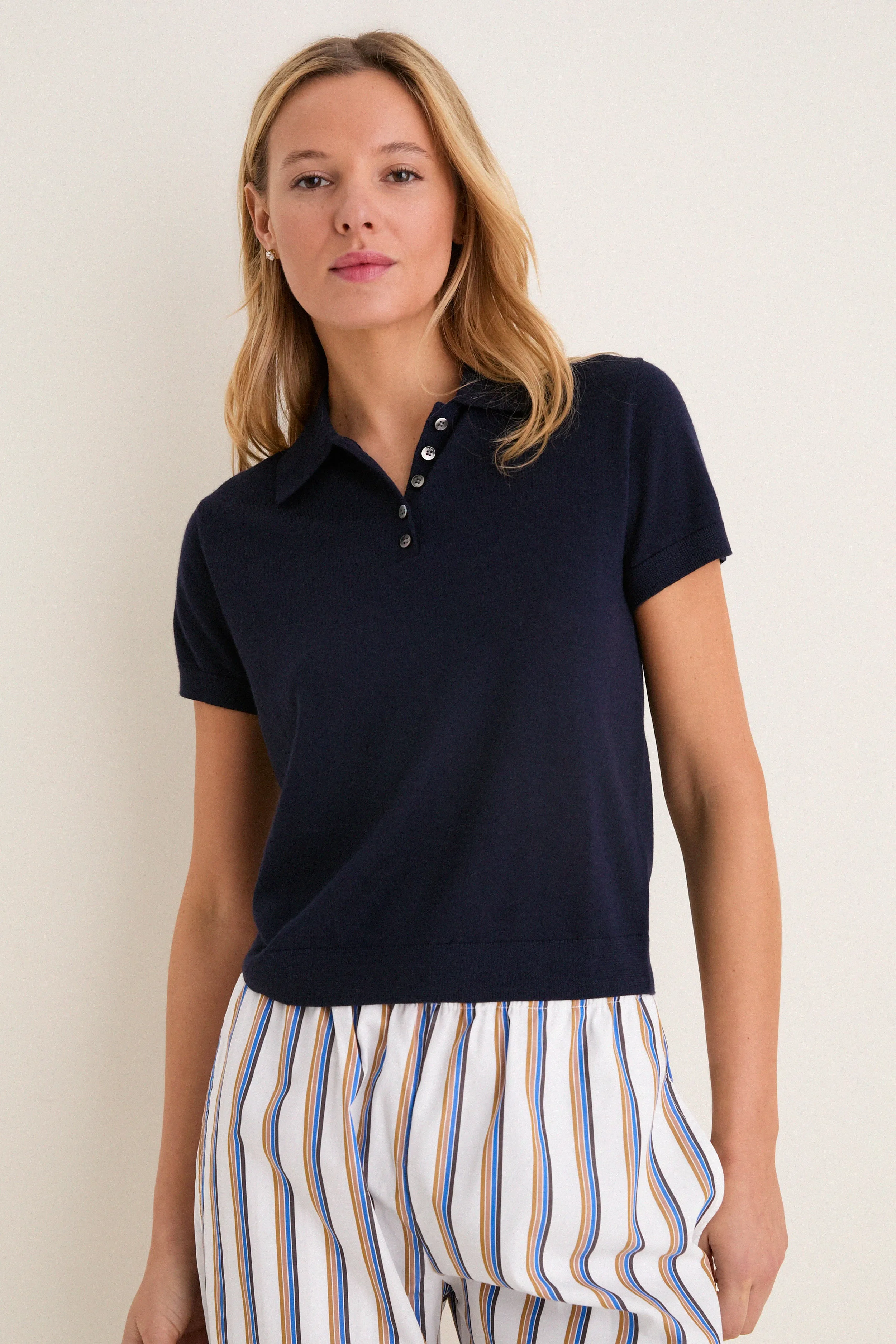 Midnight James Short Sleeve Polo sold by Tuckernuck