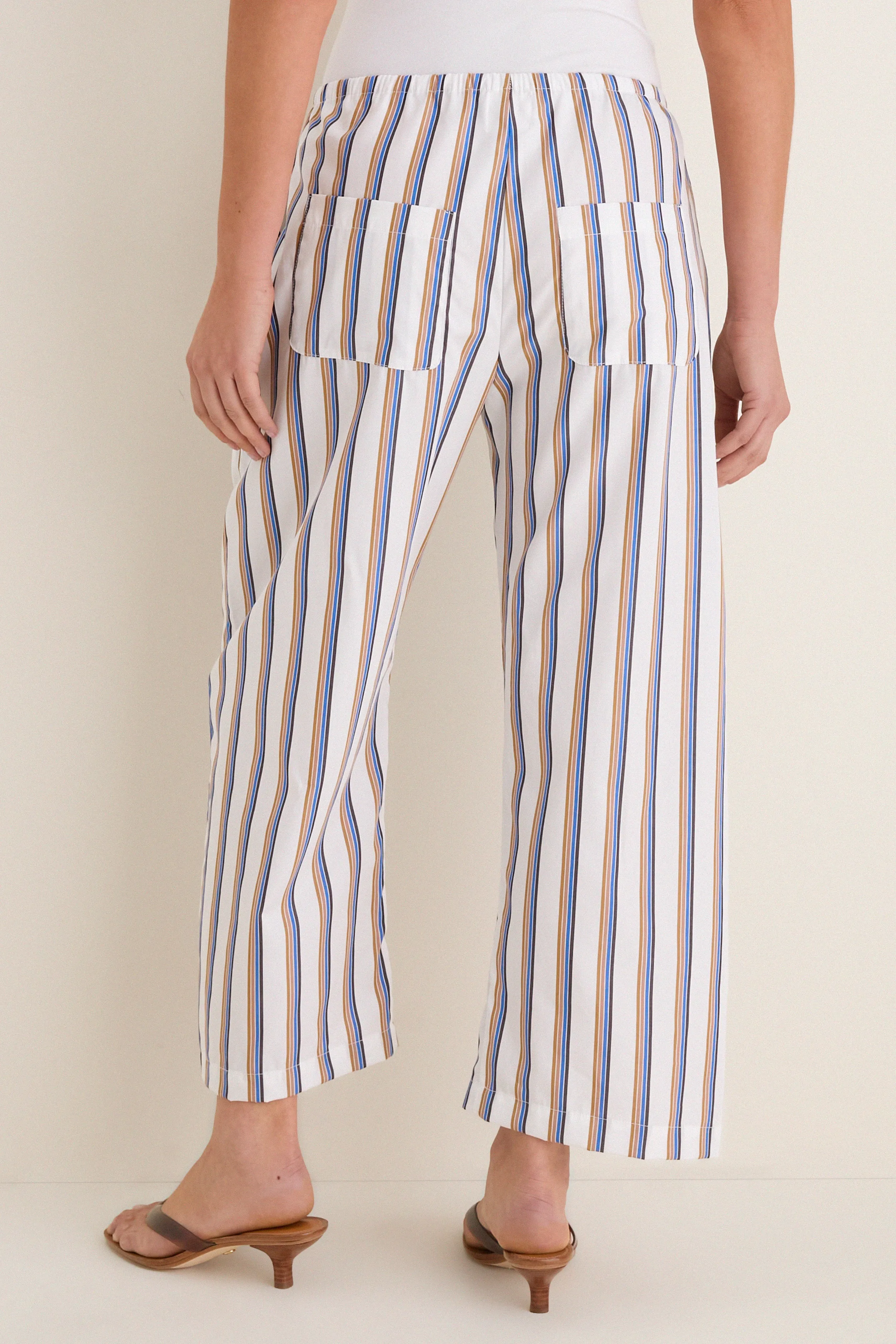 Parch Choco and Blue Yoshi Stripe Crop Drawstring Pants sold by Tuckernuck product image thumbnail 4