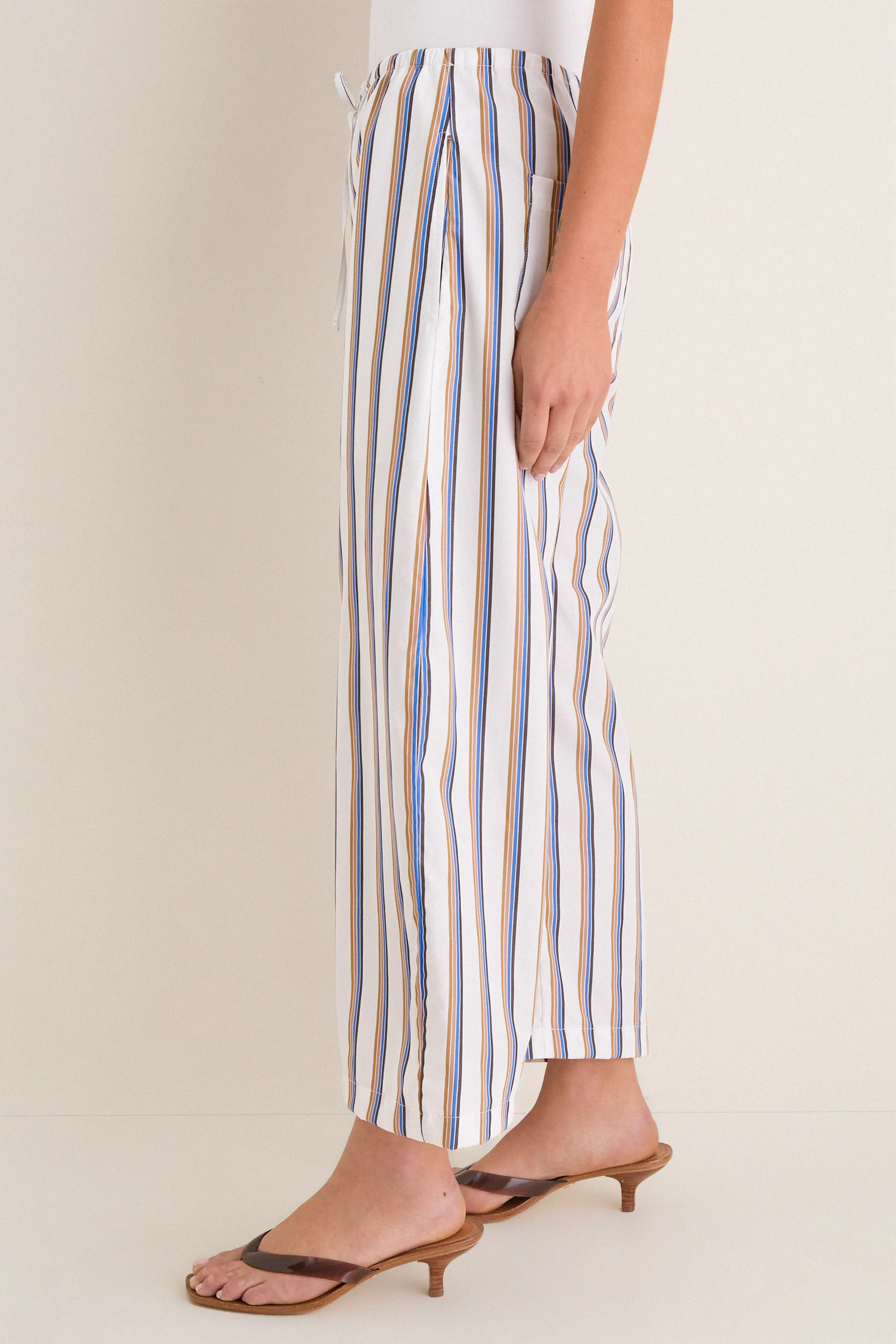 Parch Choco and Blue Yoshi Stripe Crop Drawstring Pants sold by Tuckernuck product image thumbnail 3