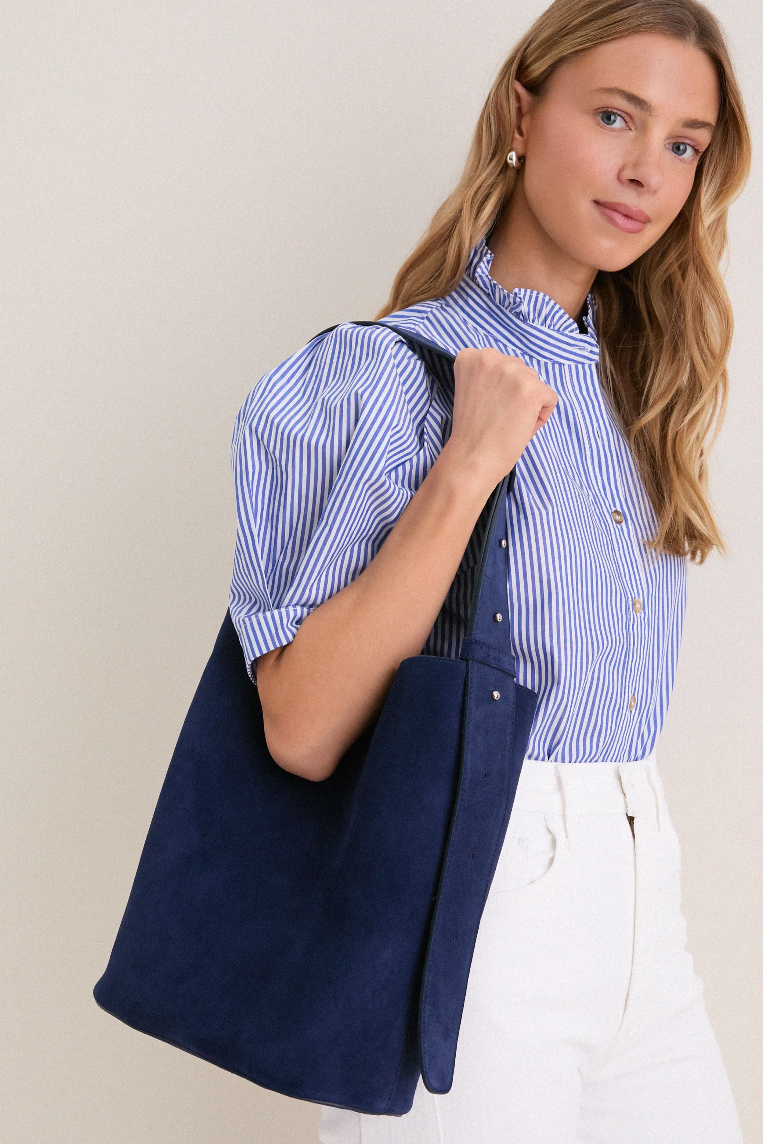 Midnight Blue Suede Norma Tote sold by Tuckernuck product image thumbnail 2