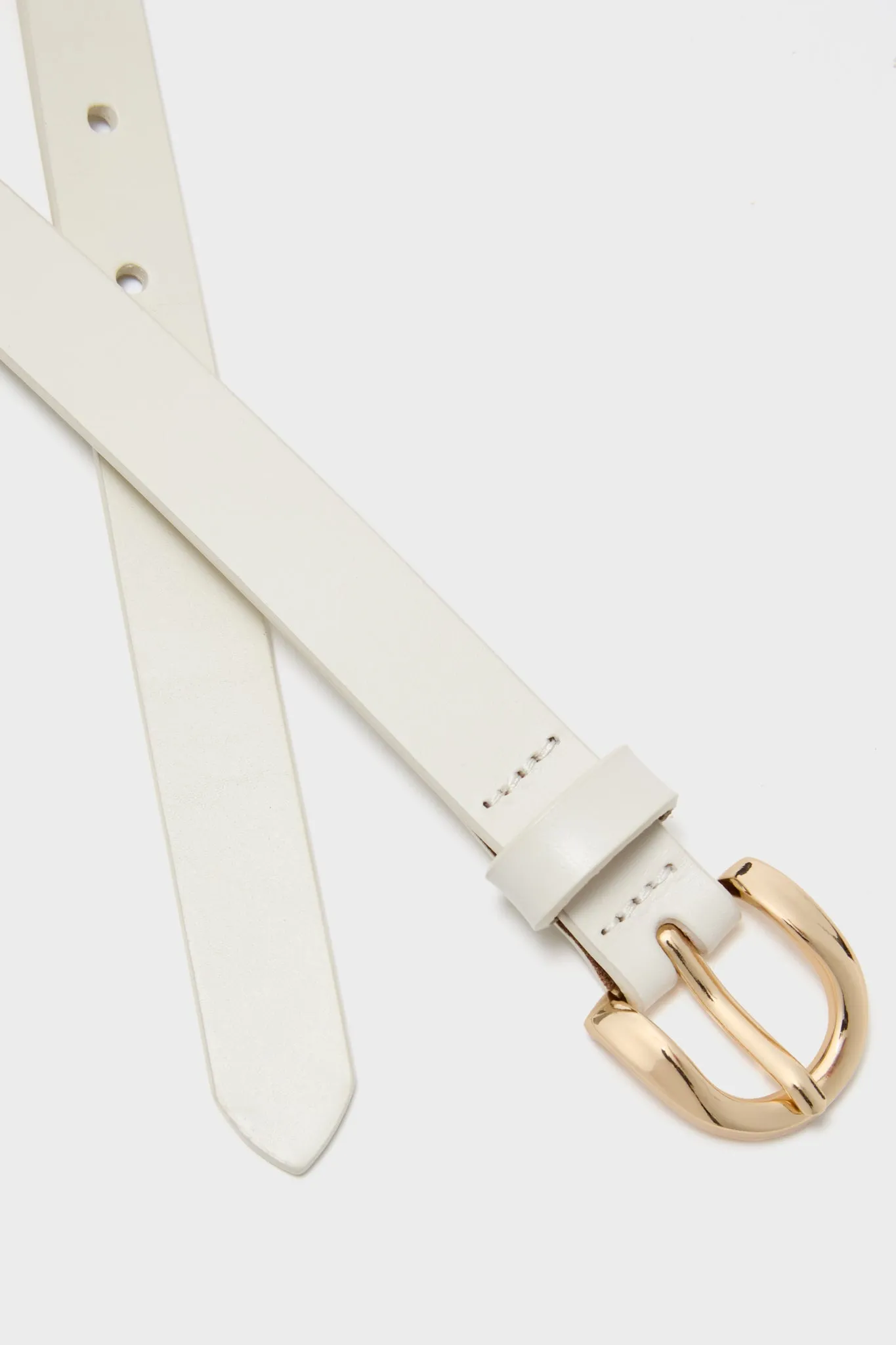 White Curve Buckle Skinny Belt sold by Tuckernuck product image thumbnail 4