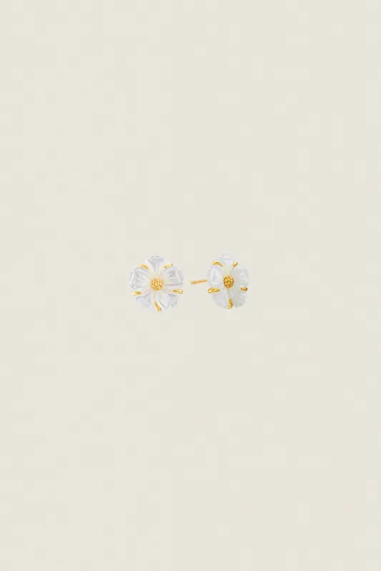 Mother of Pearl Meadow Garden Petite Stud Earrings sold by Tuckernuck
