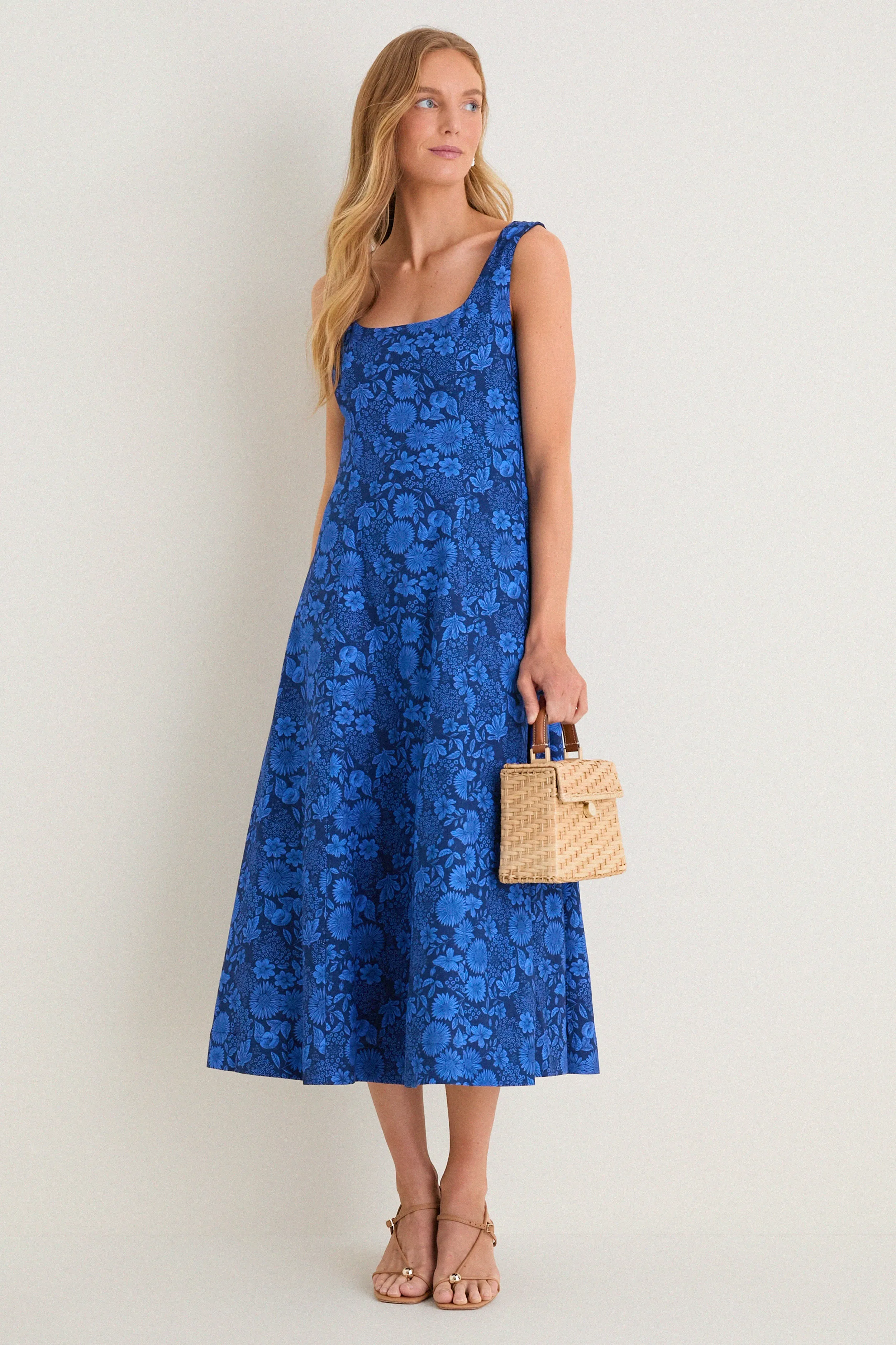 Cobalt Blue Dahlia Floral Catie Dress sold by Tuckernuck product image thumbnail 2