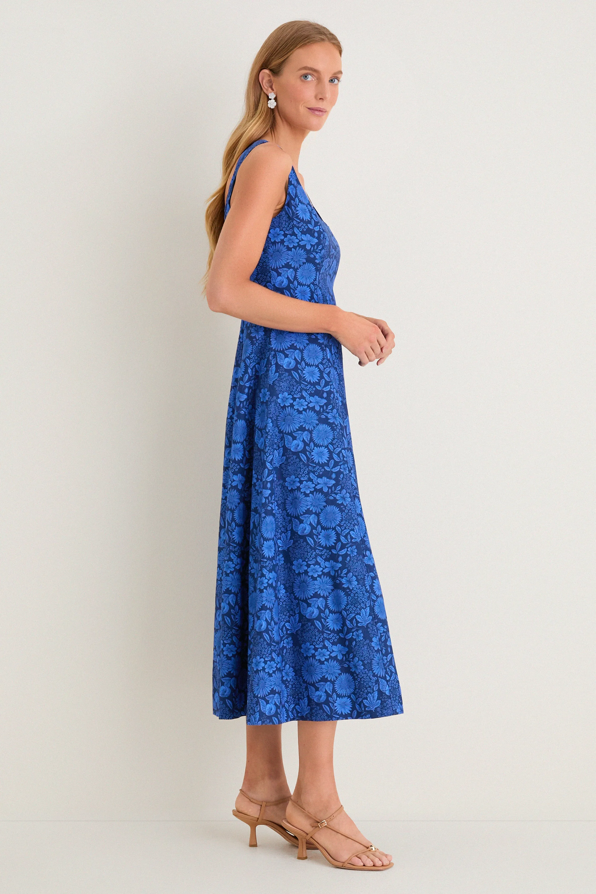 Cobalt Blue Dahlia Floral Catie Dress sold by Tuckernuck product image thumbnail 3