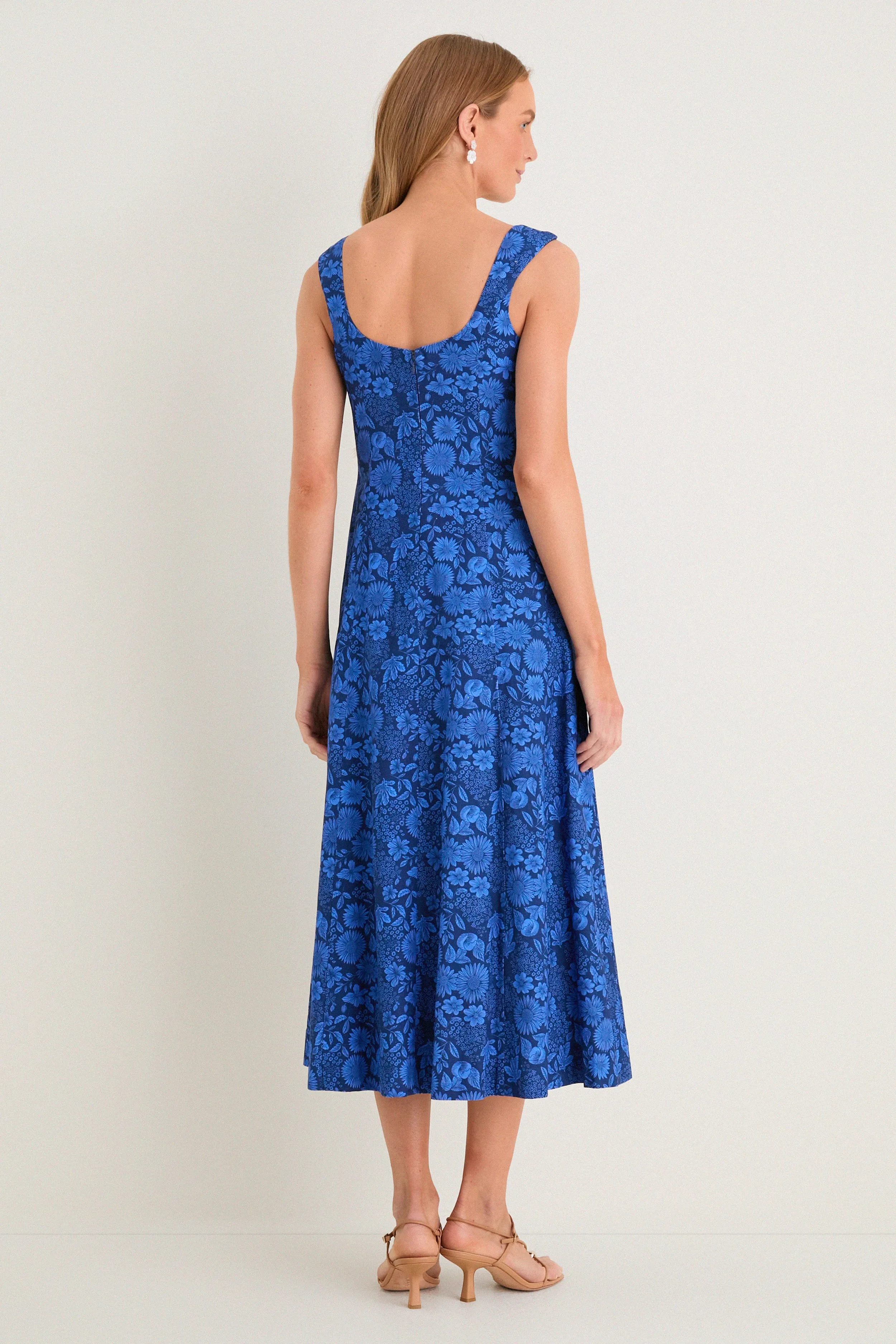 Cobalt Blue Dahlia Floral Catie Dress sold by Tuckernuck product image thumbnail 4