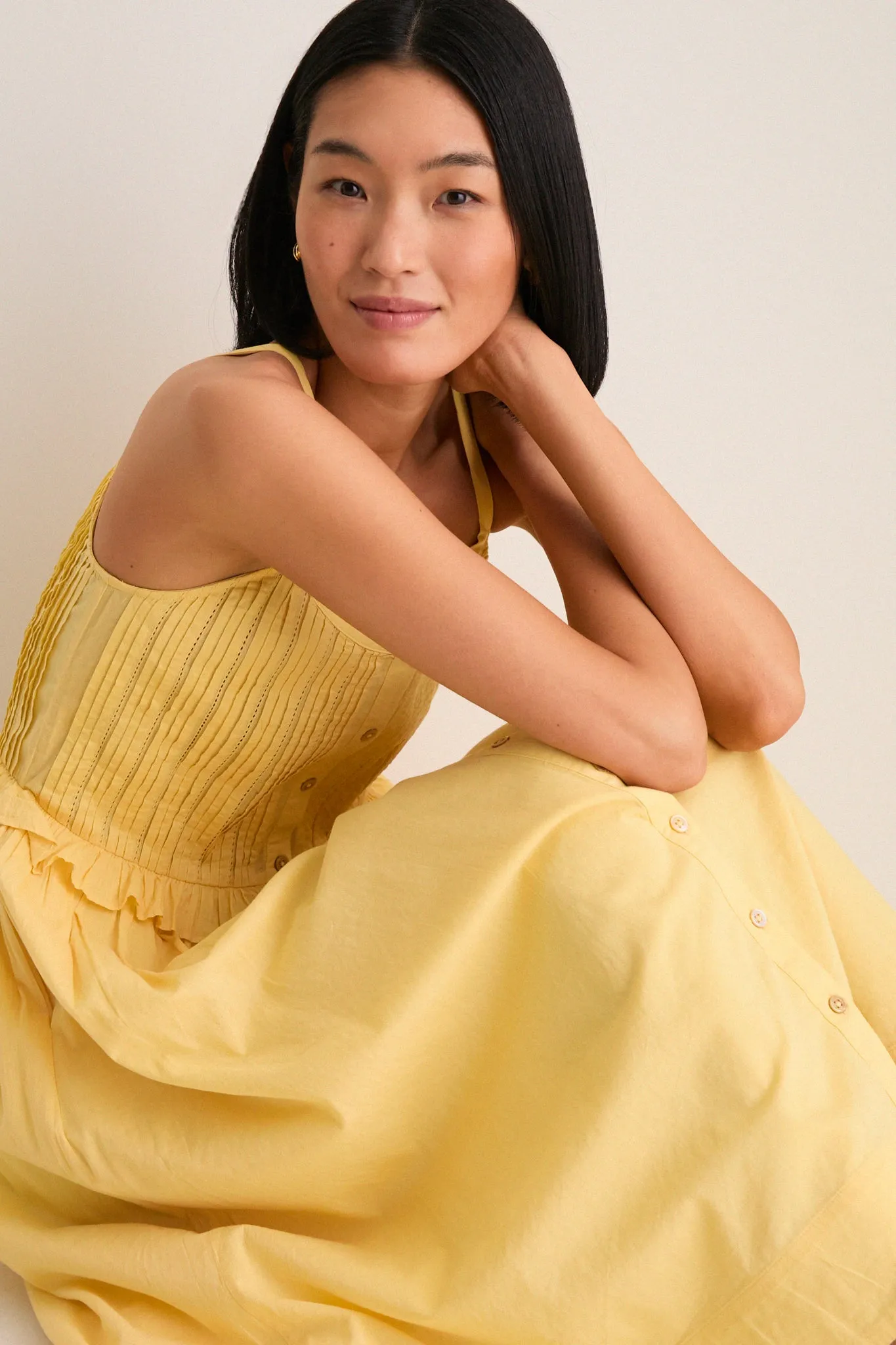 Yellow Alberte Solid Tank Dress sold by Tuckernuck product image thumbnail 5