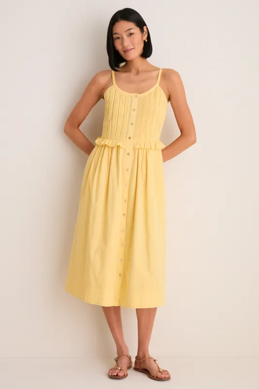 Yellow Alberte Solid Tank Dress sold by Tuckernuck