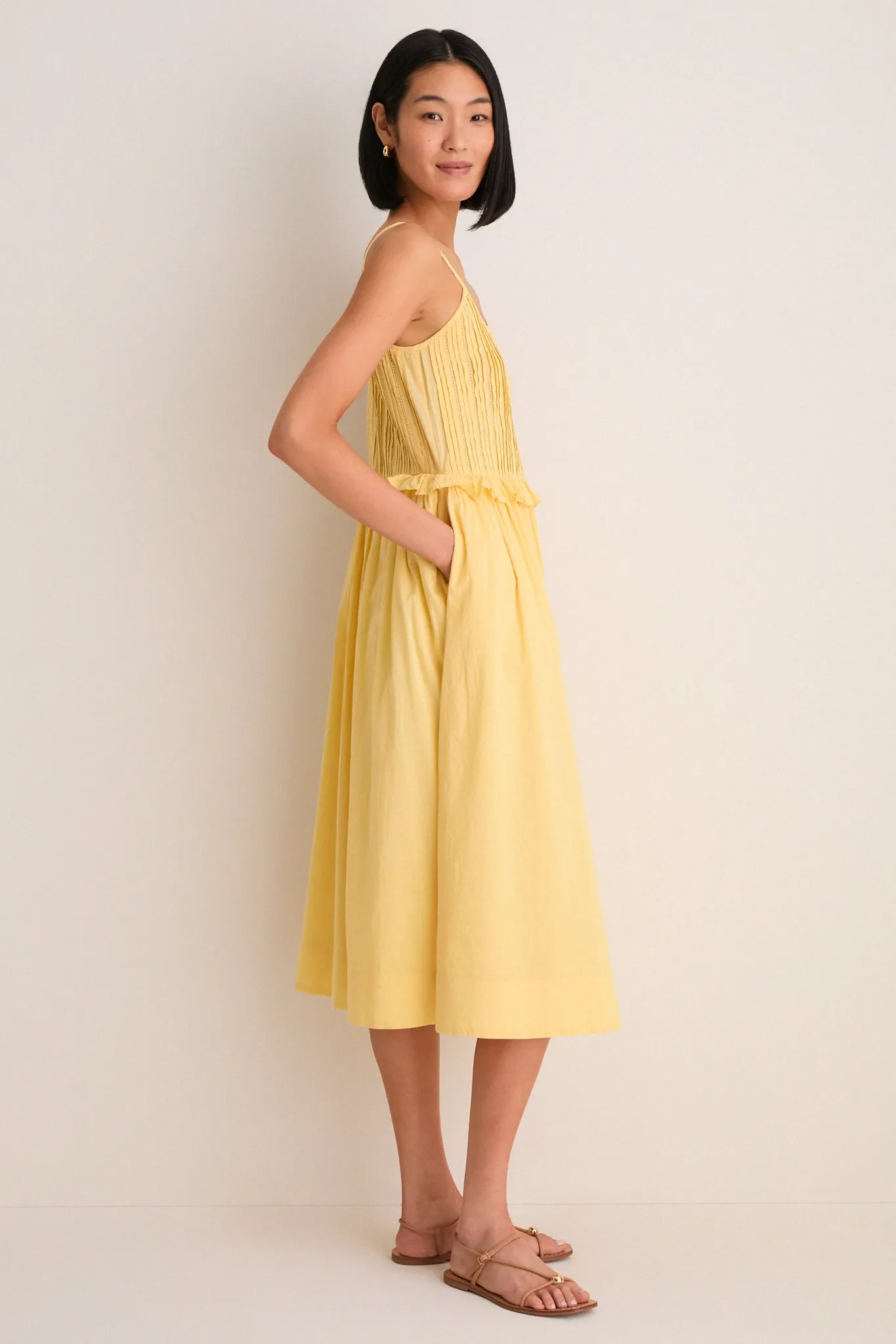 Yellow Alberte Solid Tank Dress sold by Tuckernuck product image thumbnail 3
