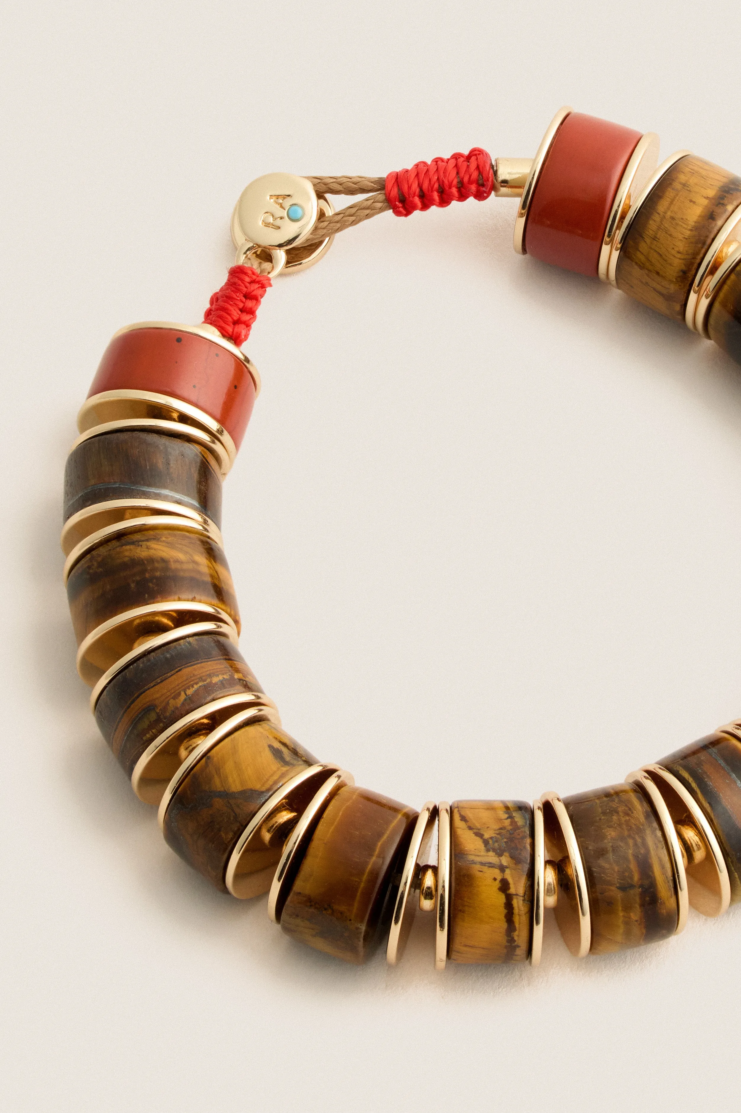 Gold and Tigers Eye Stone Slice Bracelet sold by Tuckernuck product image thumbnail 4