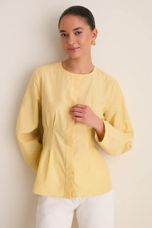 Butter Yellow Cotton Silk Arden Top sold by Tuckernuck