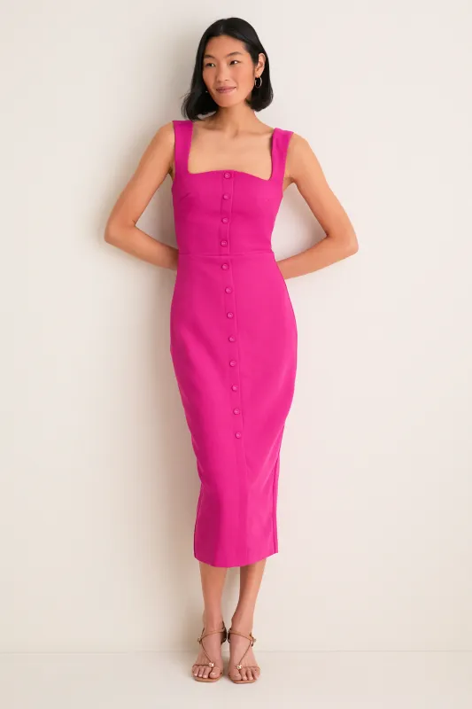 Magenta Pink Elva Midi Dress sold by Tuckernuck