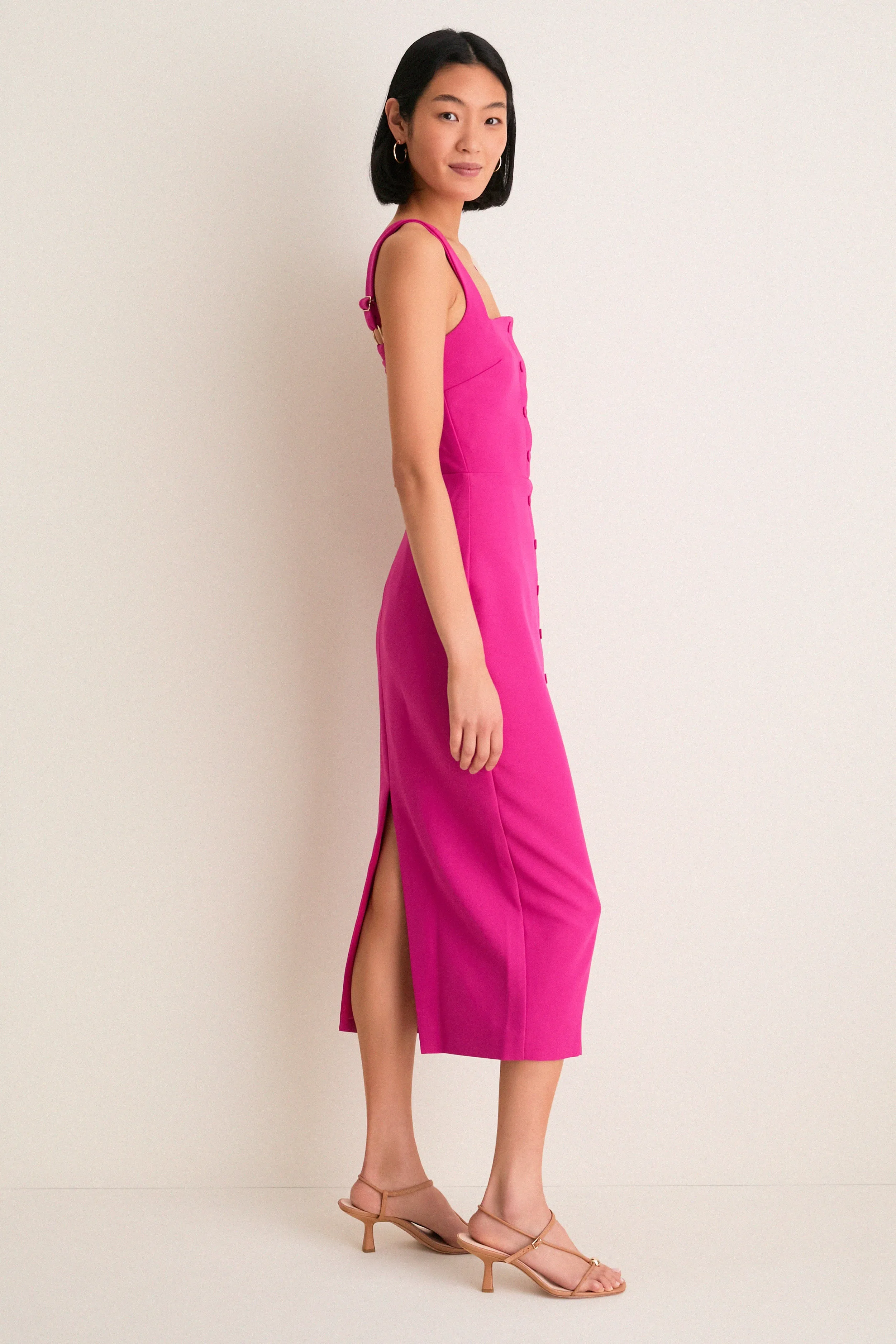 Magenta Pink Elva Midi Dress sold by Tuckernuck product image thumbnail 3