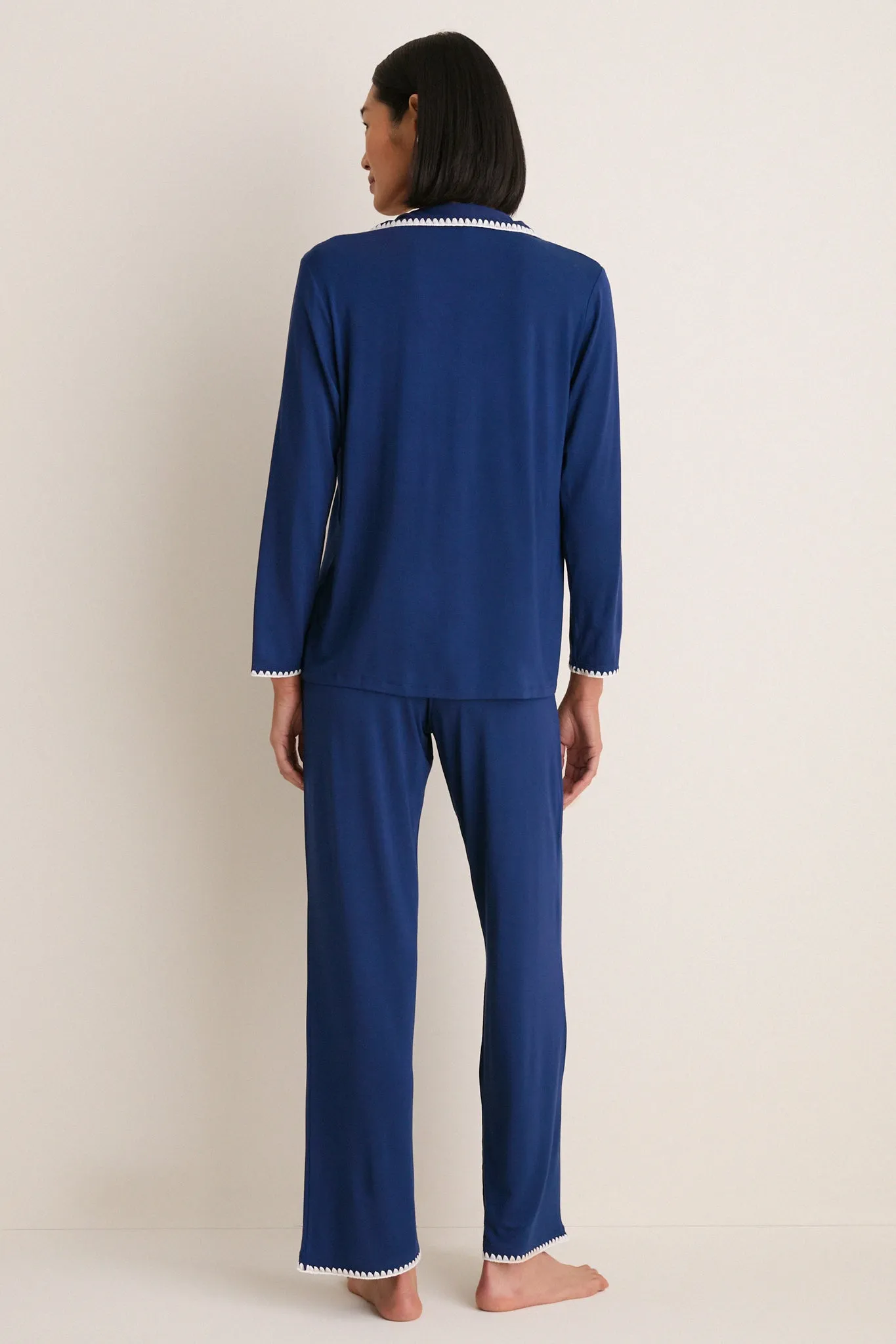 Navy Frida Long PJ Set sold by Tuckernuck product image thumbnail 3