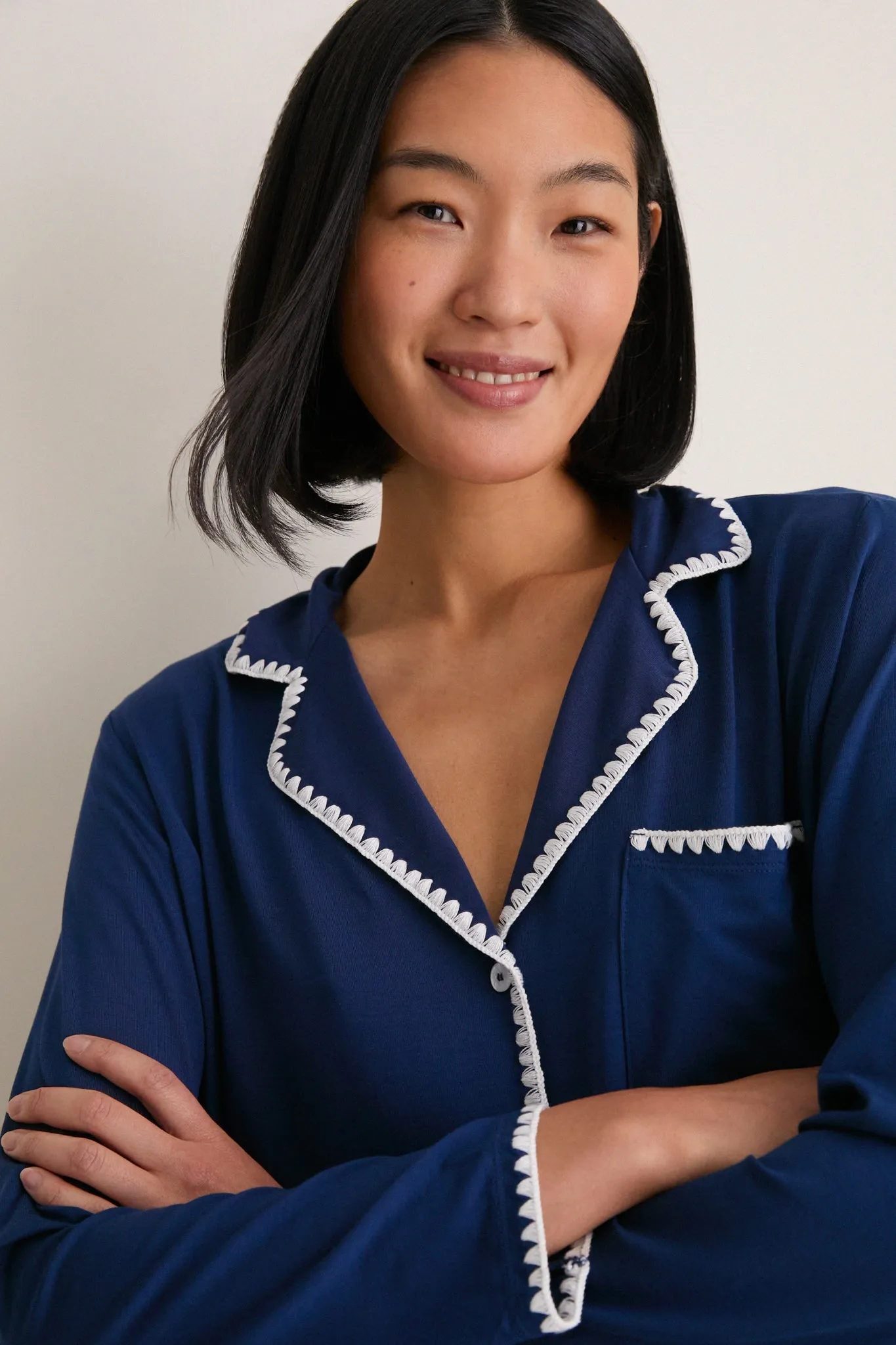 Navy Frida Long PJ Set sold by Tuckernuck product image thumbnail 4