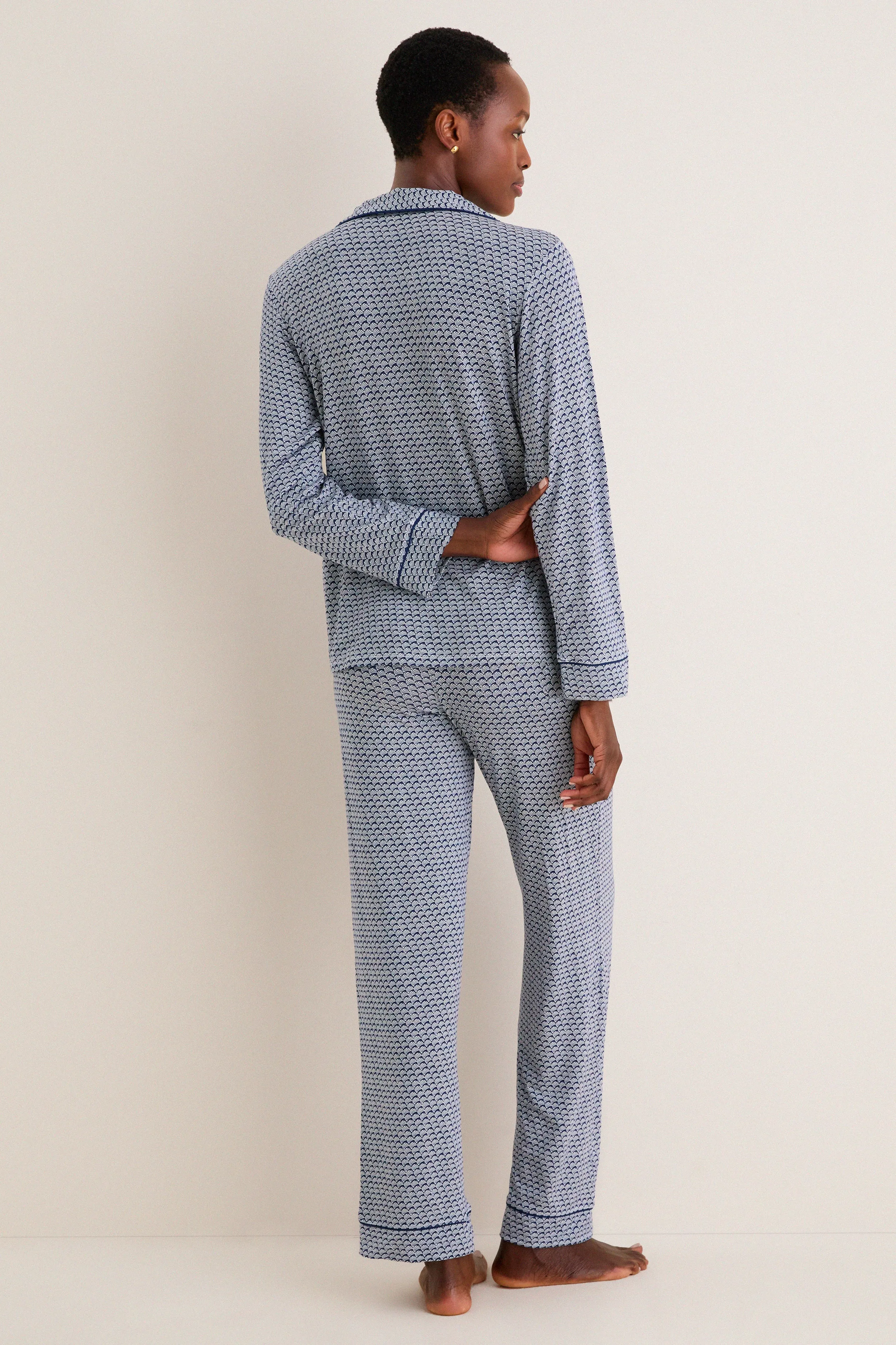 Seashell Navy Gisele Printed Long PJ Set sold by Tuckernuck product image thumbnail 3