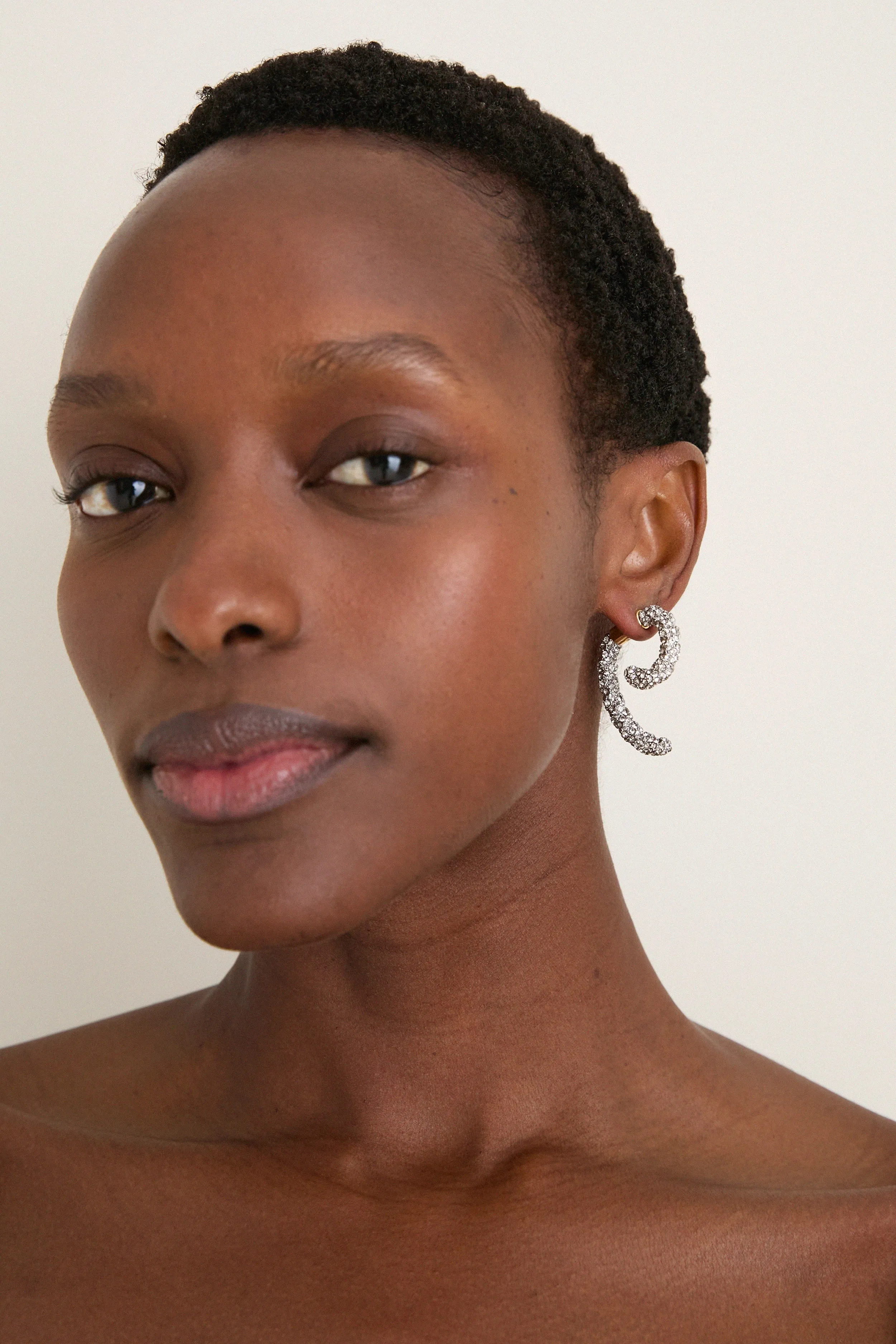 Gold, Silver and Crystal Luna Braided Pave Earrings sold by Tuckernuck product image thumbnail 2