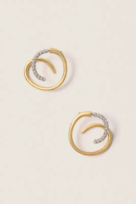 Gold, Silver and Crystal Bowery Earrings sold by Tuckernuck