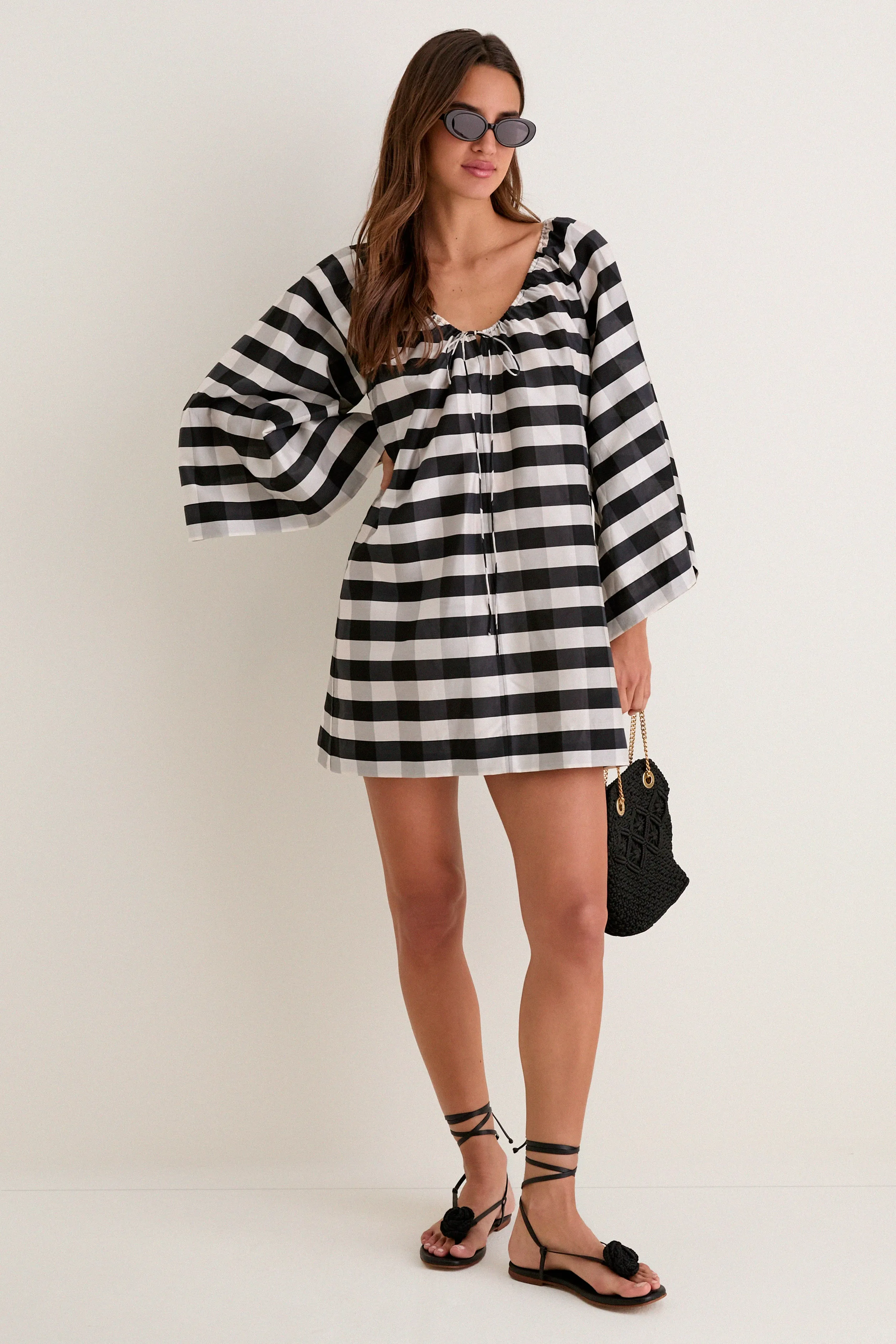 Midnight Check Claudine Mini Dress sold by Tuckernuck product image thumbnail 2