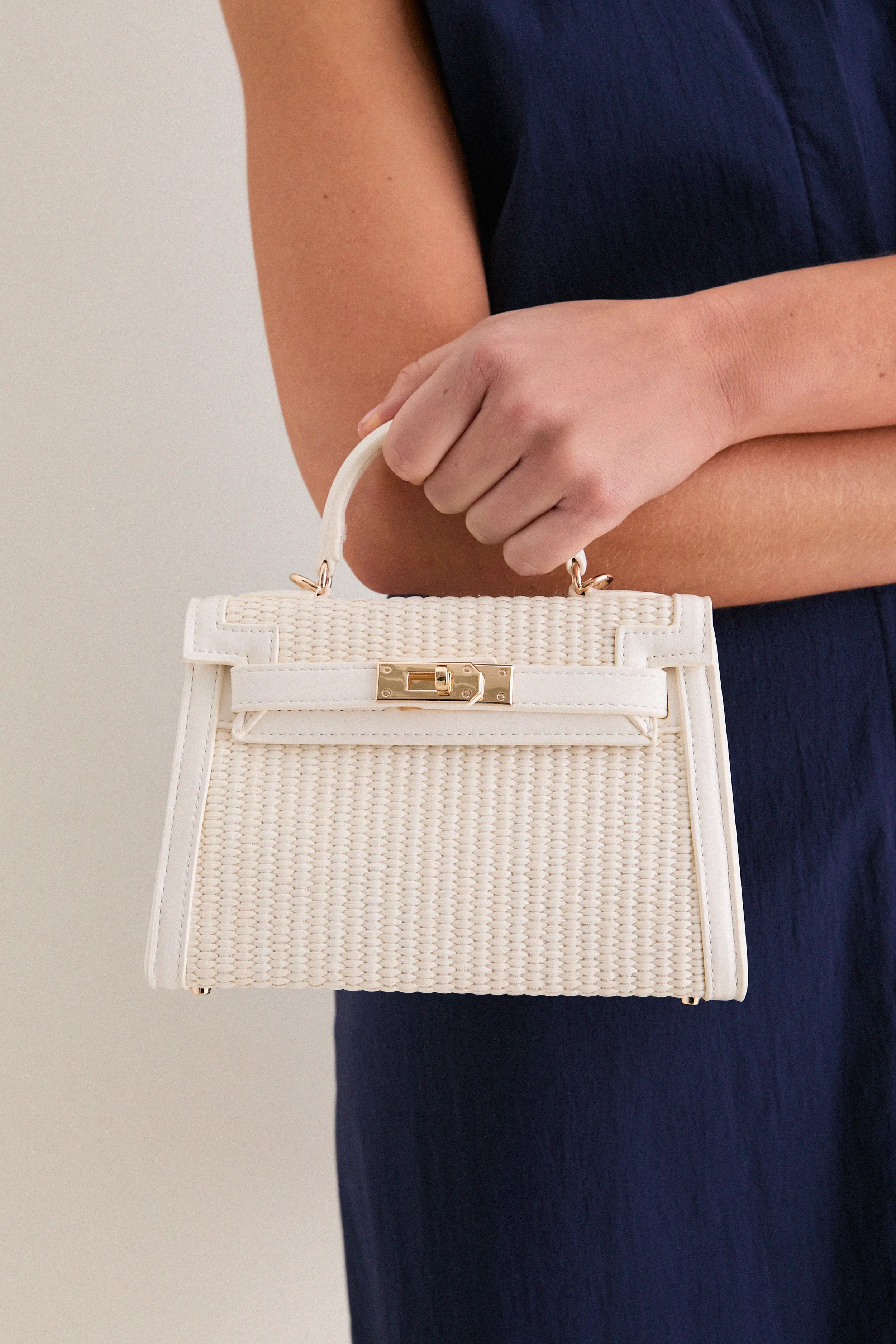 Cream Hariette Raffia Handle Bag sold by Tuckernuck product image thumbnail 2